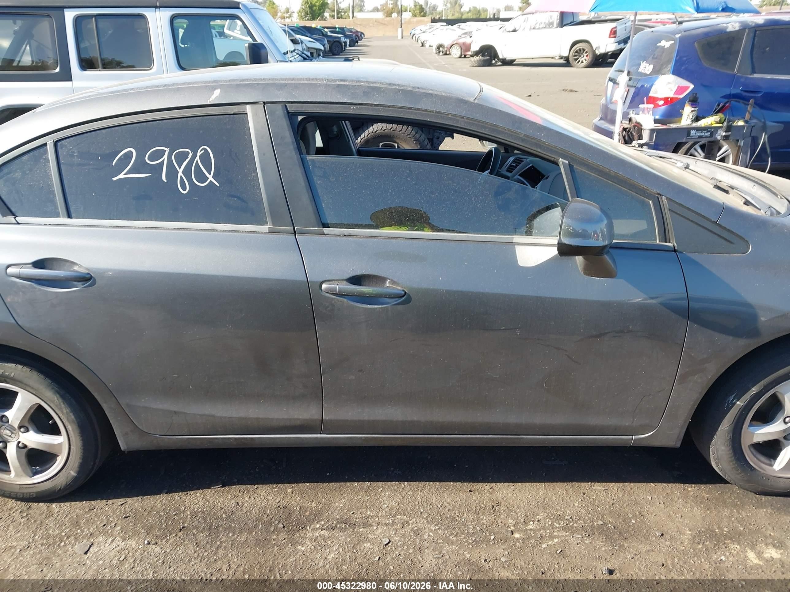 2012 Honda Civic Natural Gas Gray vin: 19XFB5F56CE002836