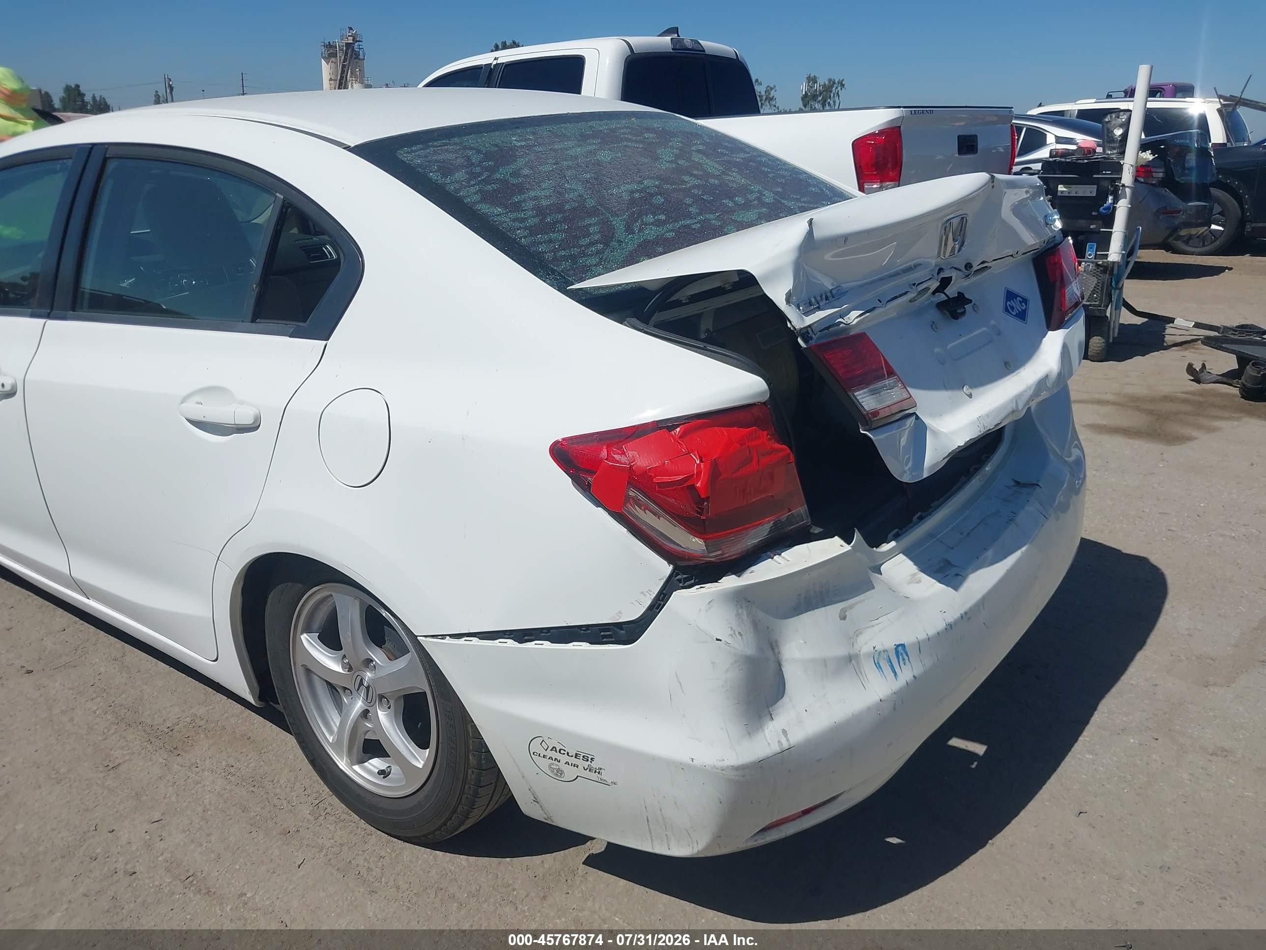 2013 Honda Civic Natural Gas Белый vin: 19XFB5F56DE000294