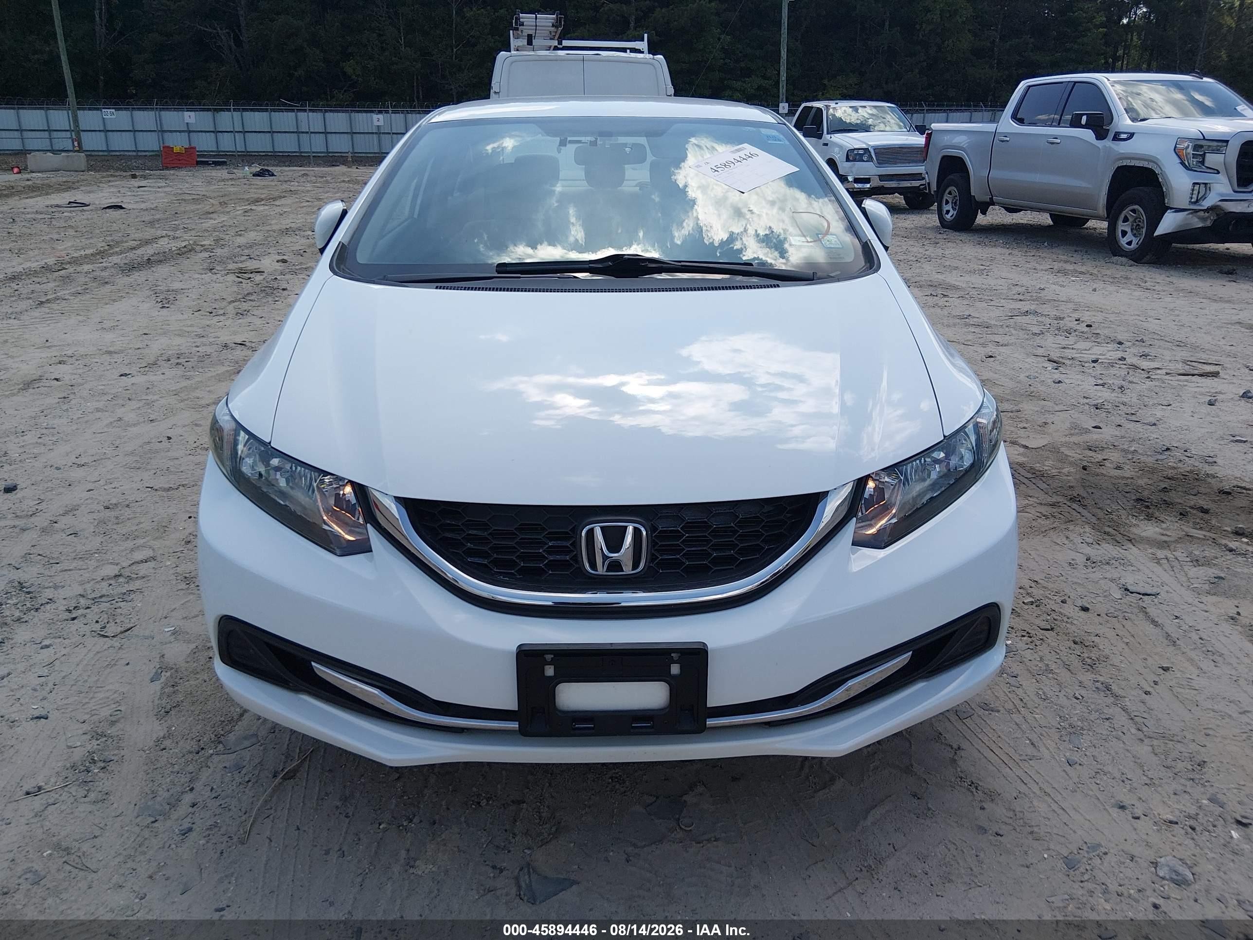 2015 Honda Civic Natural Gas White vin: 19XFB5F57FE000209