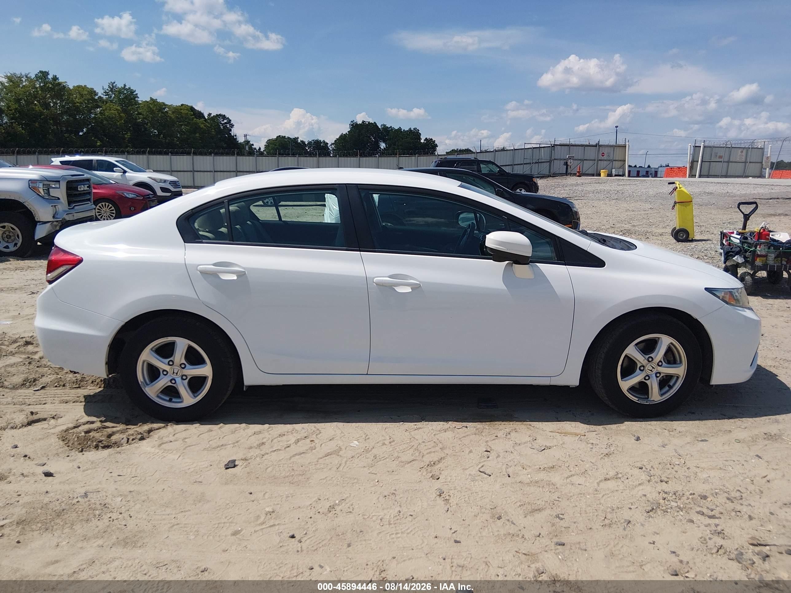 2015 Honda Civic Natural Gas White vin: 19XFB5F57FE000209