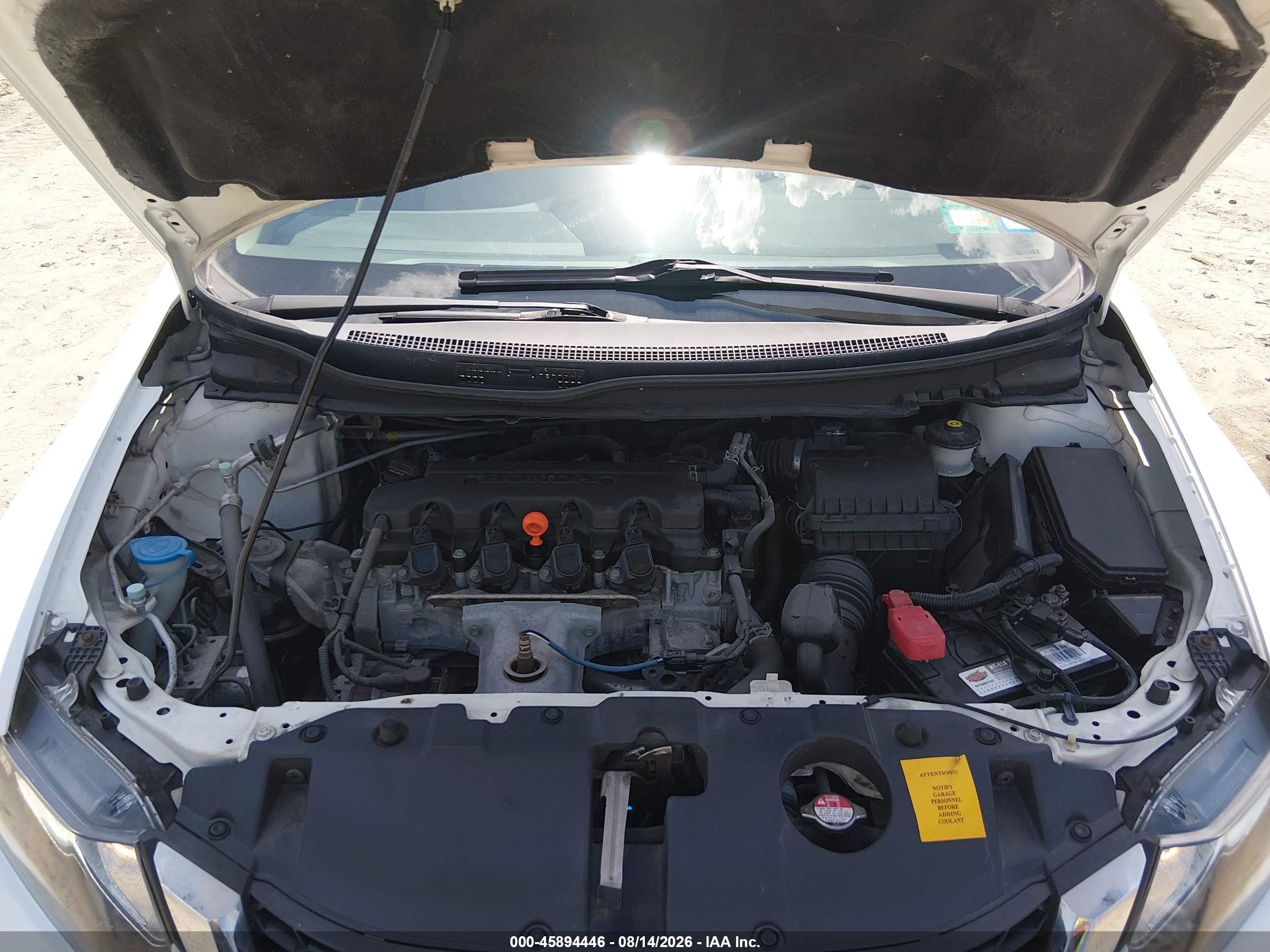 2015 Honda Civic Natural Gas White vin: 19XFB5F57FE000209