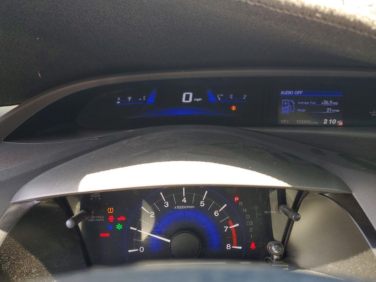 2012 Honda Civic Natural Gas Silver vin: 19XFB5F58CE000599