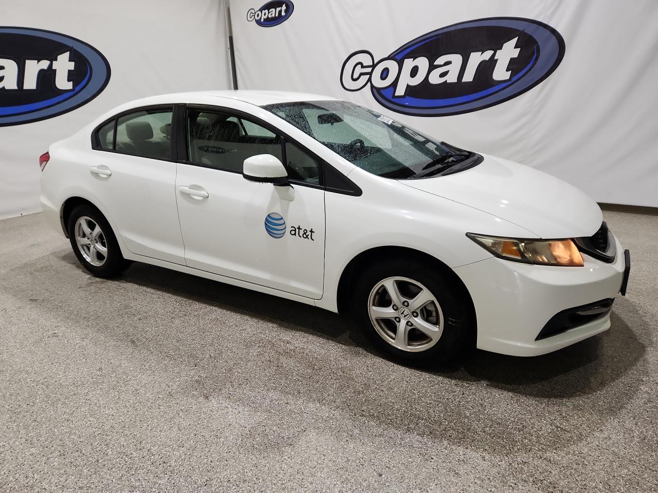 2013 Honda Civic Natural Gas White vin: 19XFB5F58DE000412 Damage: Overall Vehicle, De-Identify, Removal Required