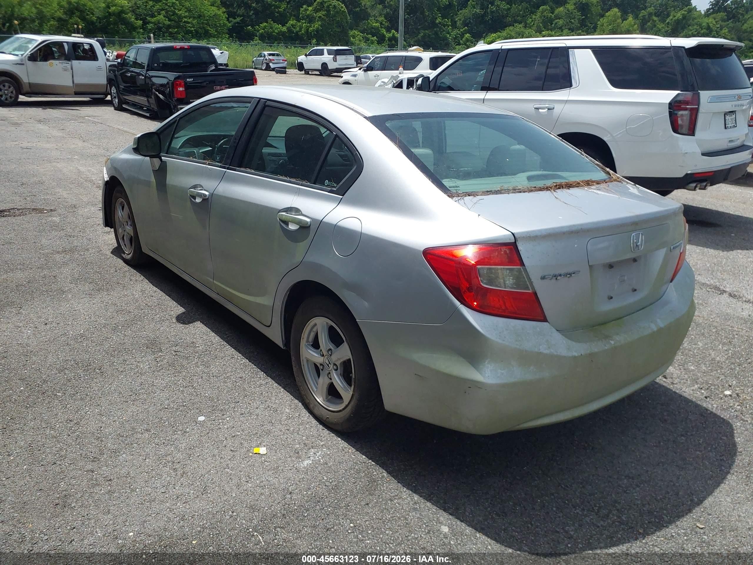 2012 Honda Civic Natural Gas Silver vin: 19XFB5F59CE002328