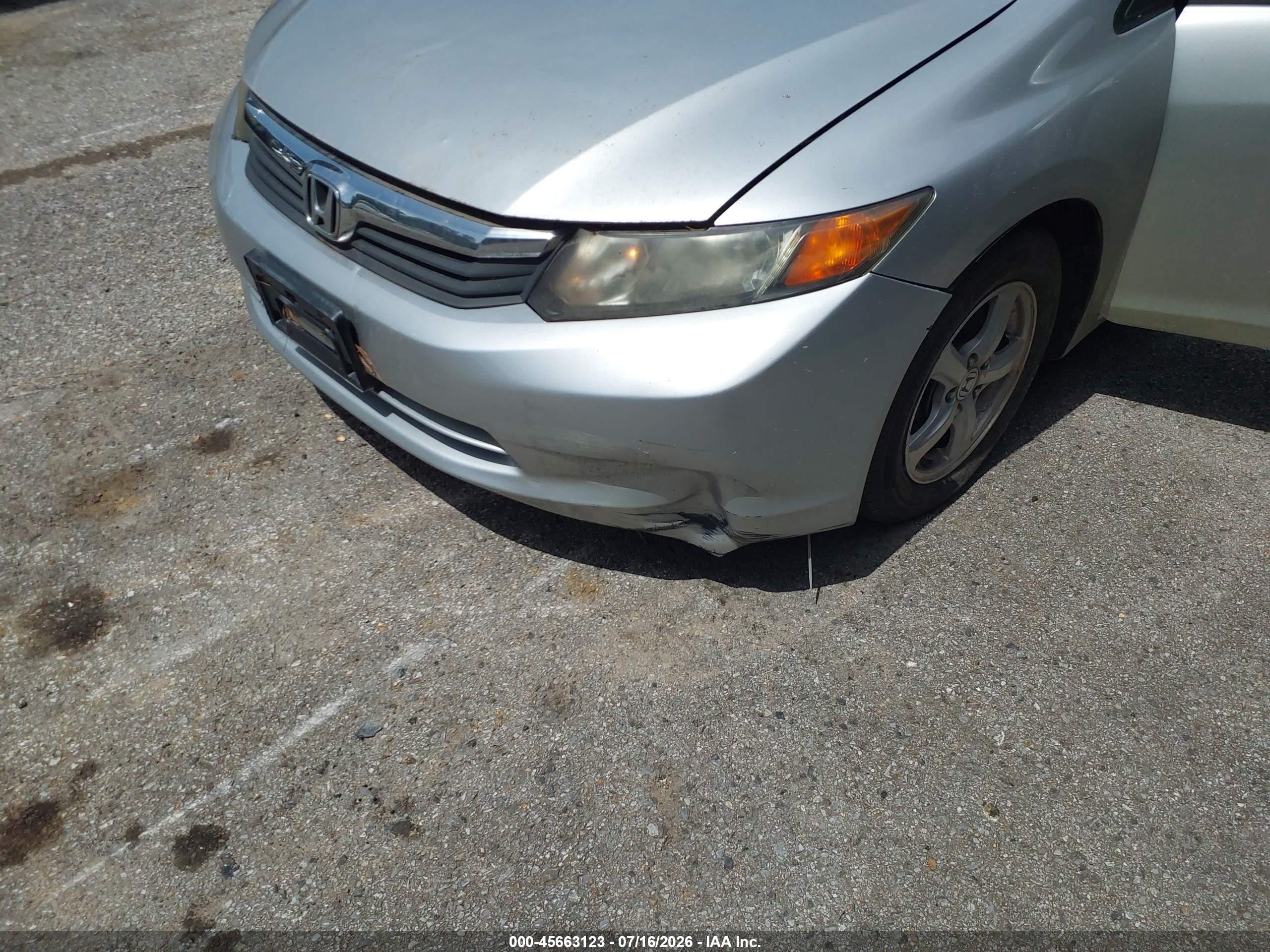 2012 Honda Civic Natural Gas Silver vin: 19XFB5F59CE002328