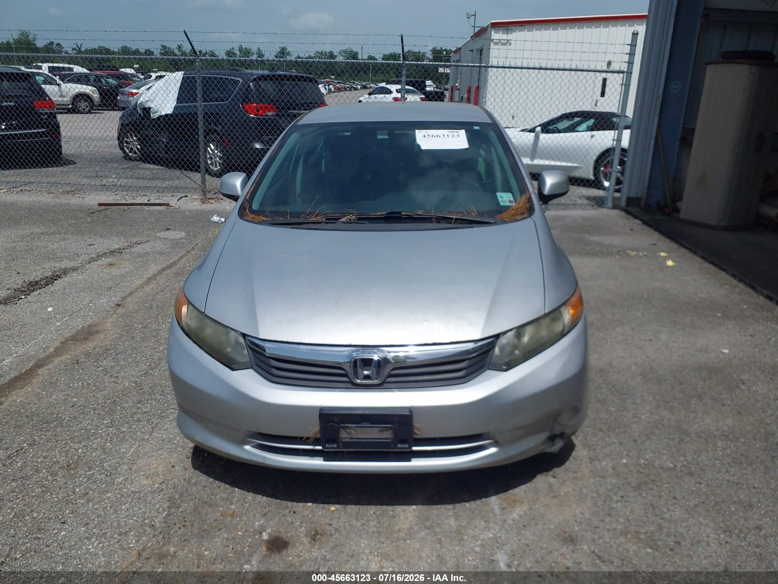 2012 Honda Civic Natural Gas Silver vin: 19XFB5F59CE002328