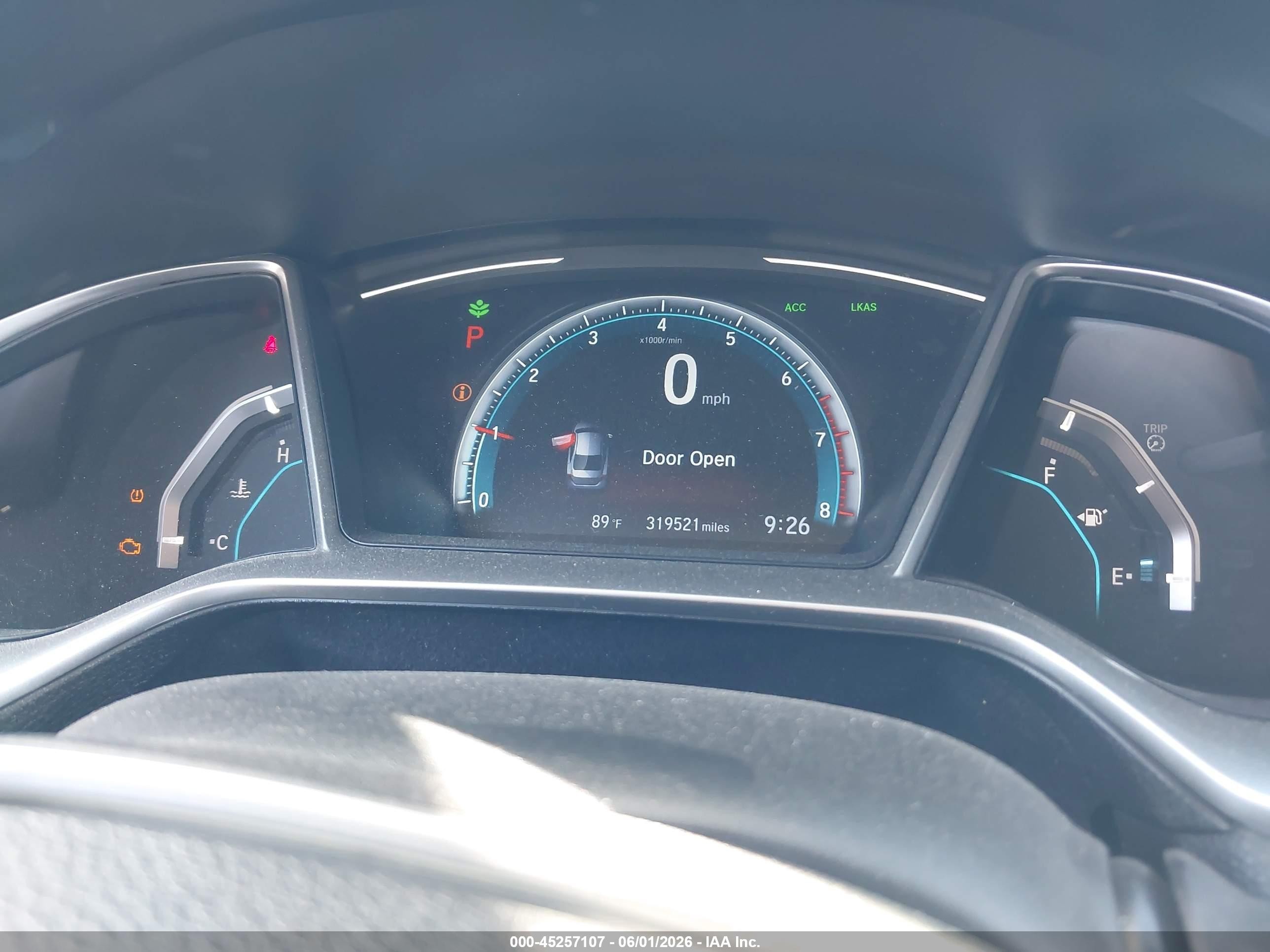2019 Honda Civic Ex Black vin: 19XFC1F32KE013027