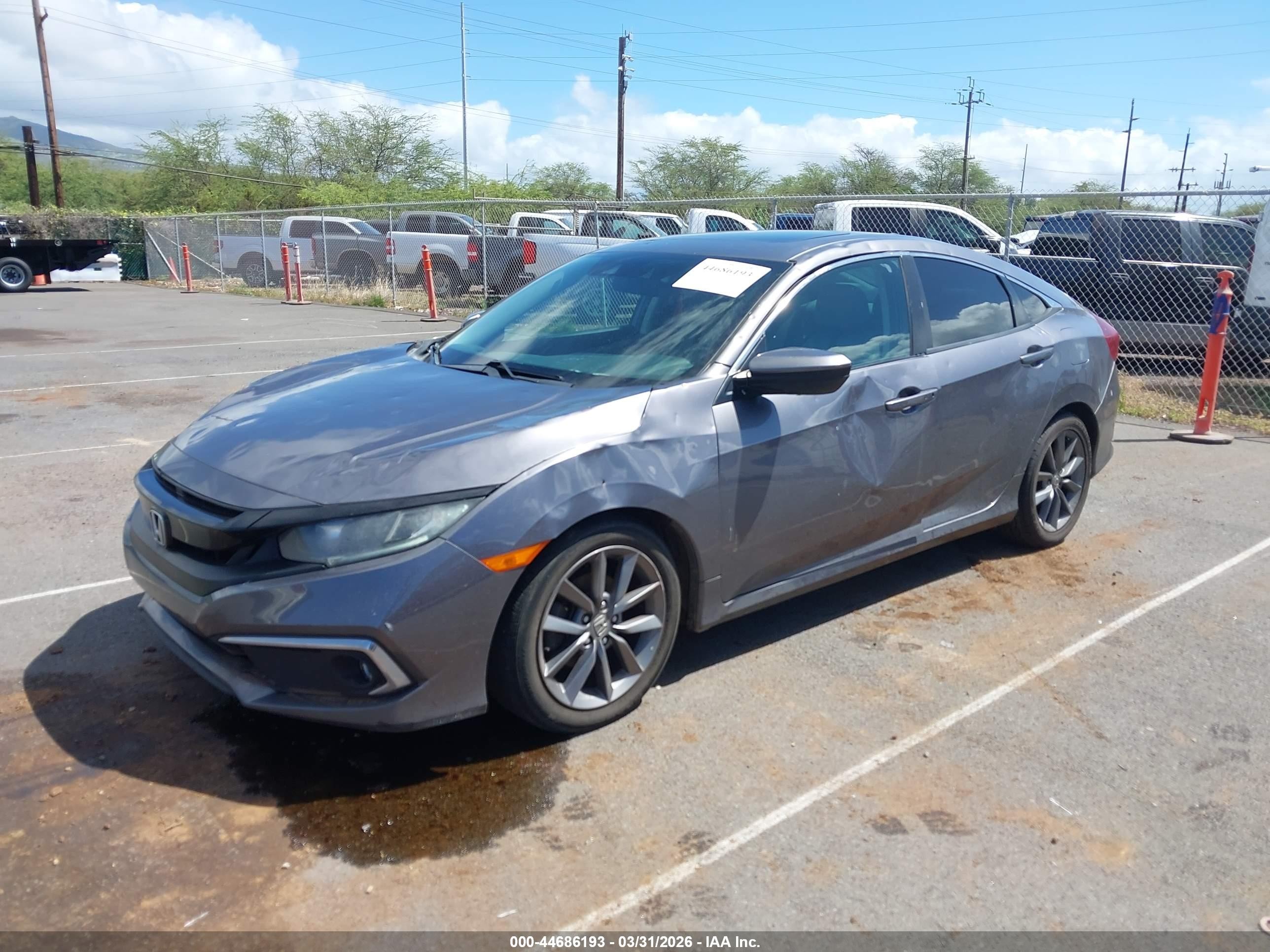 2019 Honda Civic Ex Серый vin: 19XFC1F34KE019833