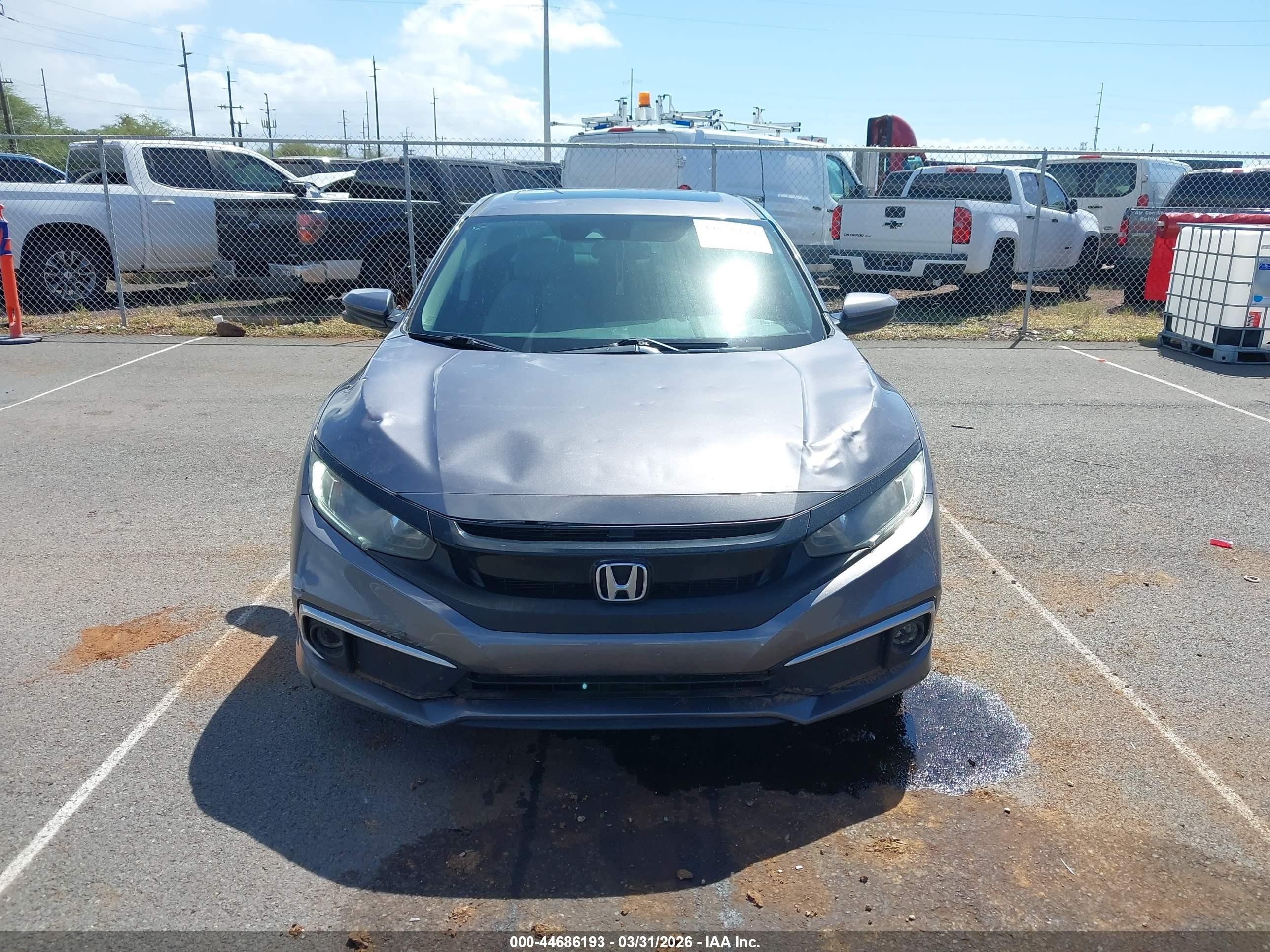 2019 Honda Civic Ex Серый vin: 19XFC1F34KE019833