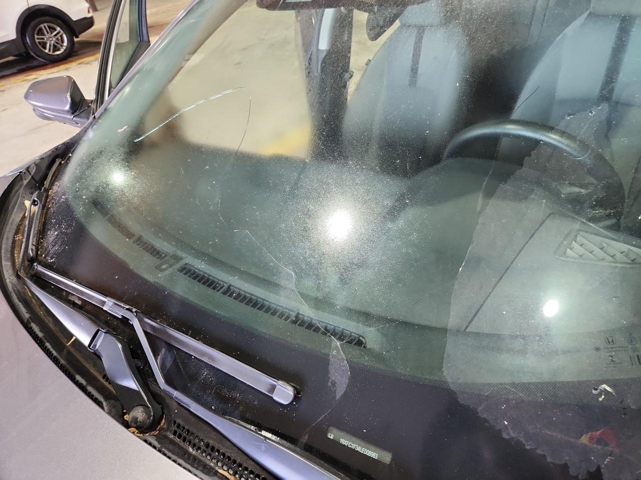 2020 Honda Civic Ex Charcoal vin: 19XFC1F34LE008963 Damage: Windshield, Broken, Replacement Required