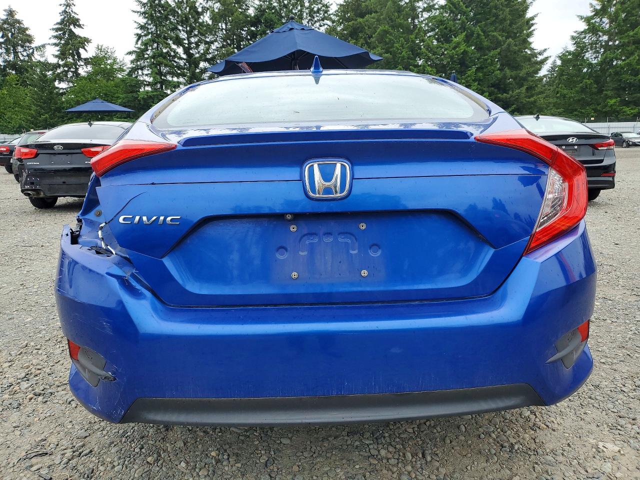 2017 Honda Civic Ex Blue vin: 19XFC1F35HE203543