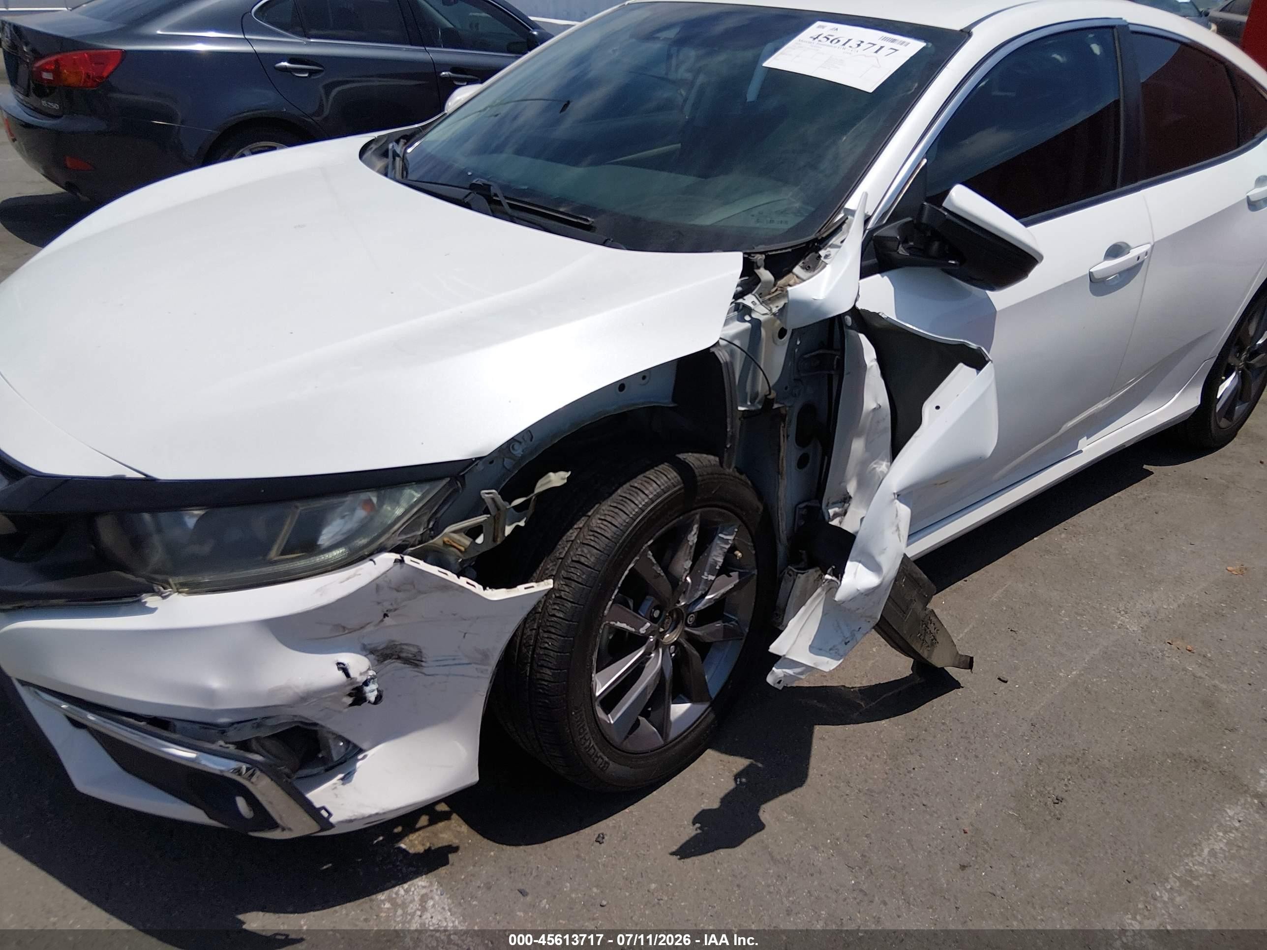 2020 Honda Civic Ex White vin: 19XFC1F36LE204788