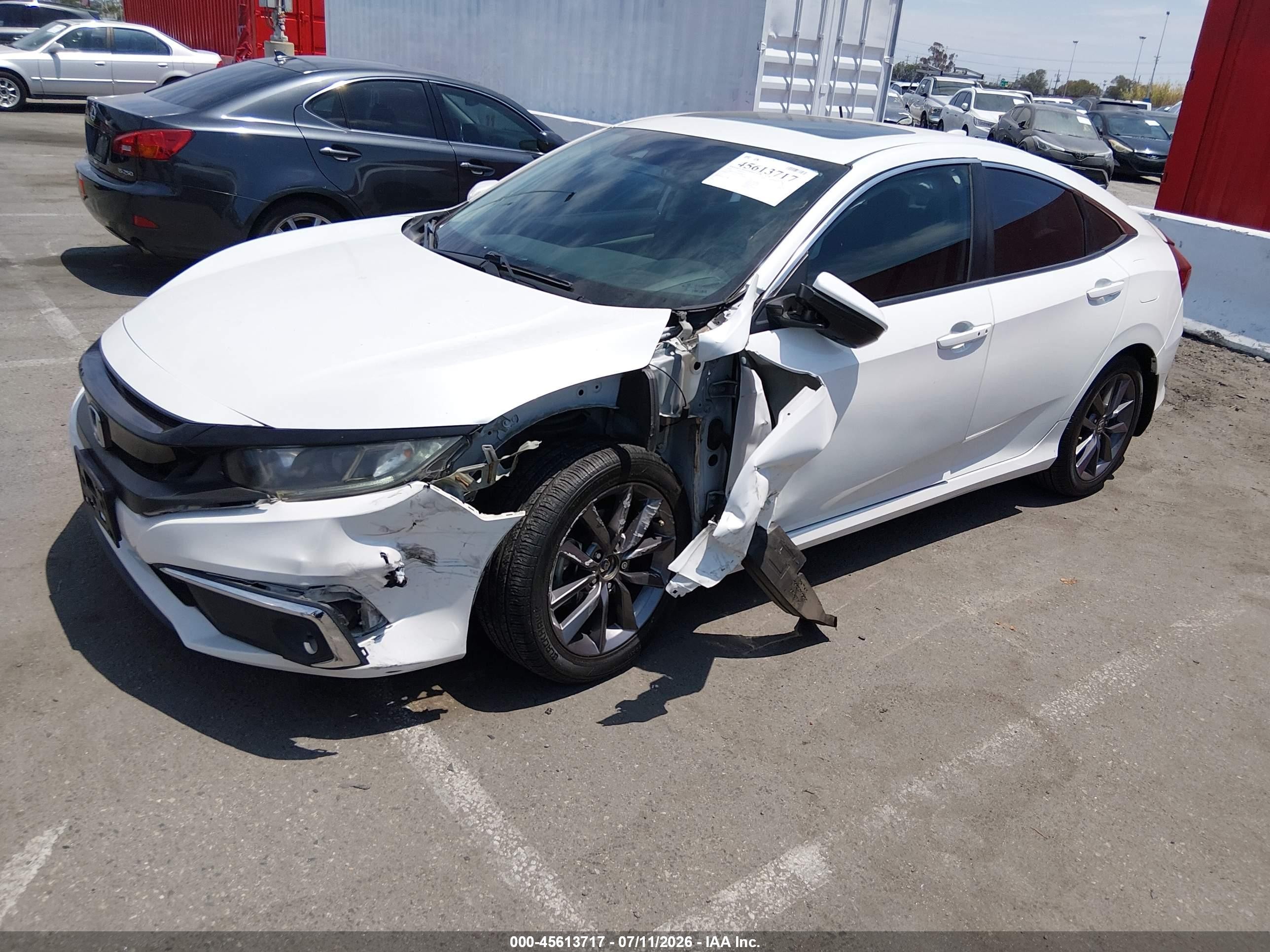 2020 Honda Civic Ex White vin: 19XFC1F36LE204788
