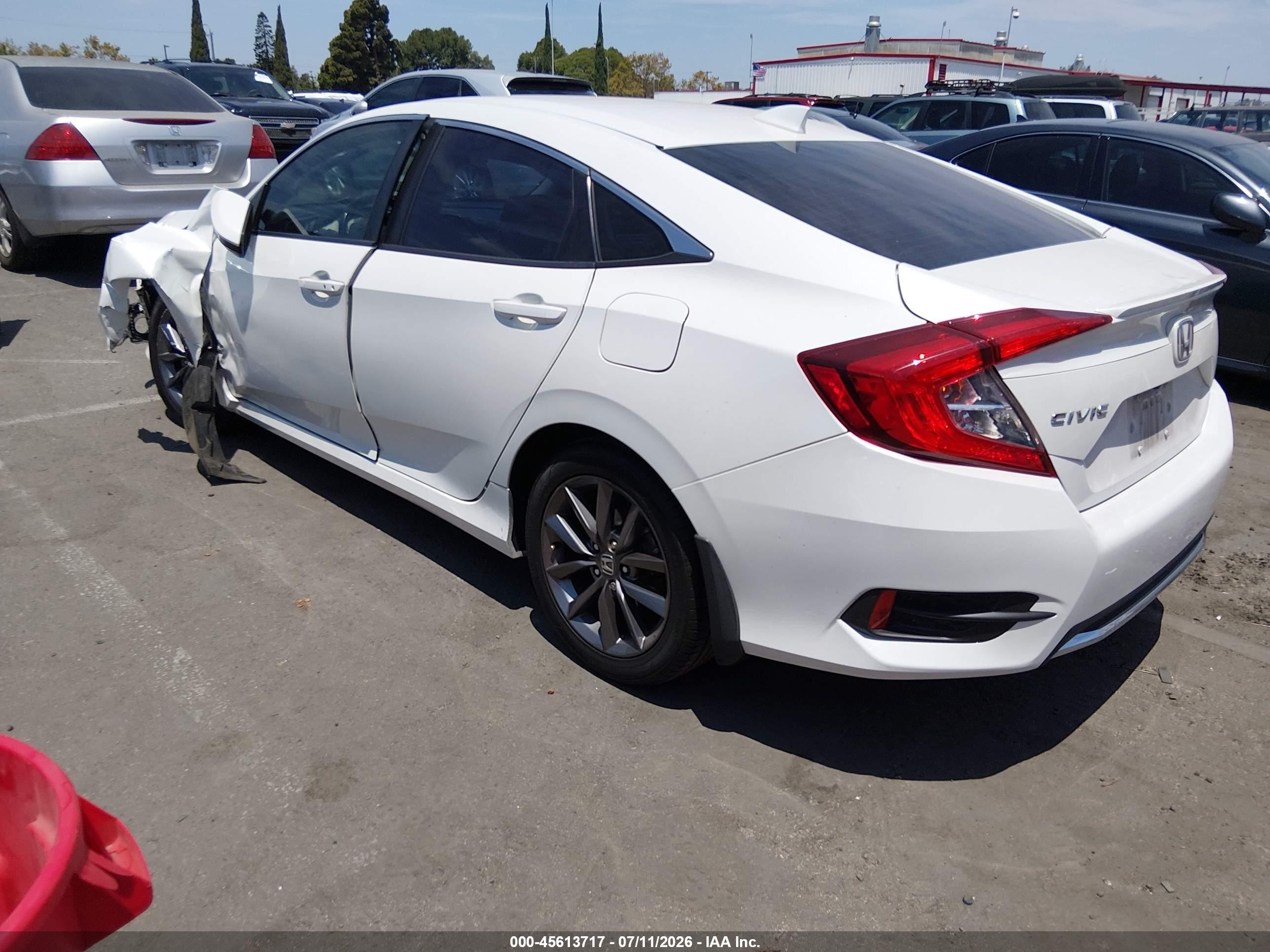 2020 Honda Civic Ex White vin: 19XFC1F36LE204788