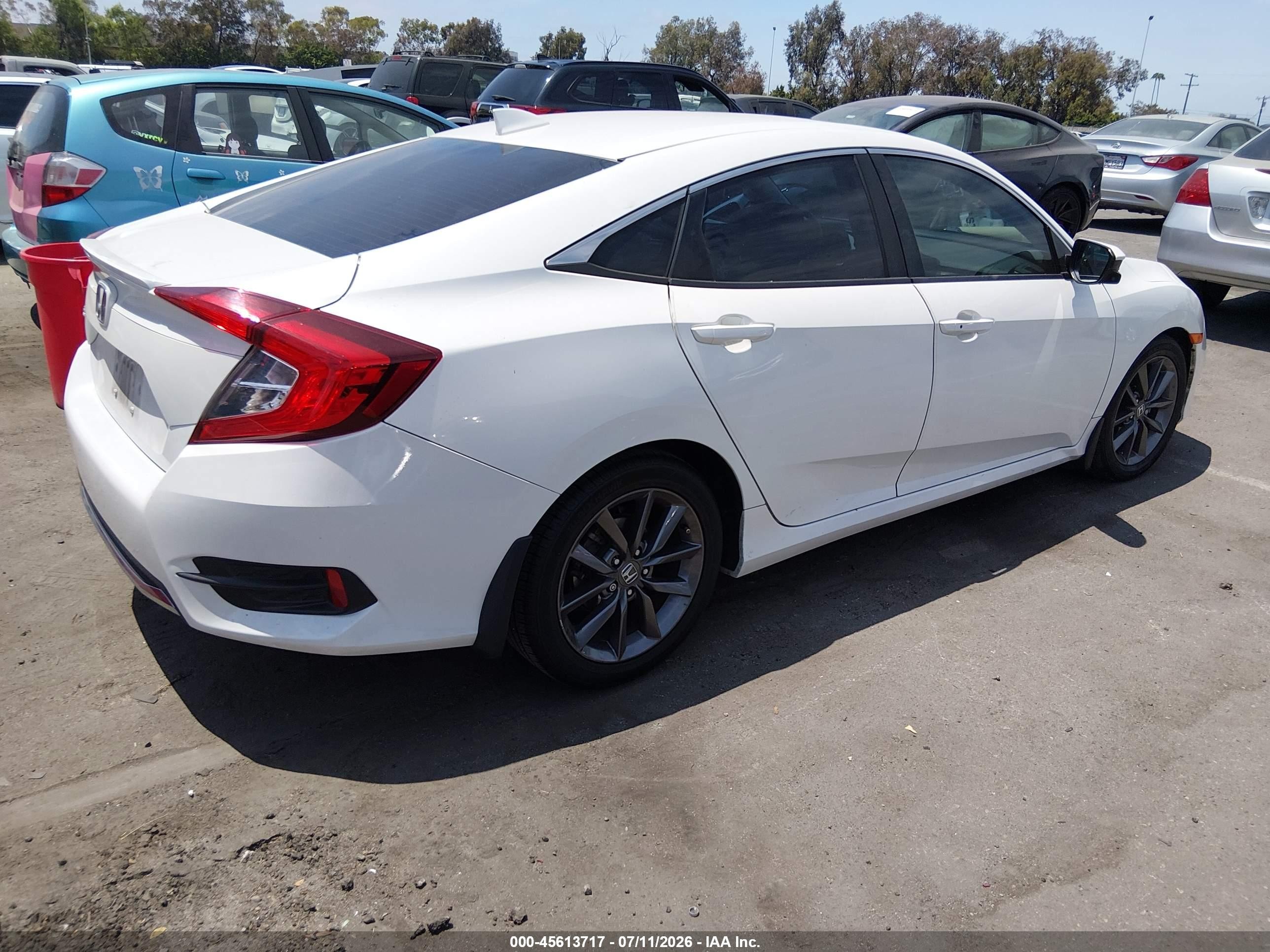 2020 Honda Civic Ex White vin: 19XFC1F36LE204788