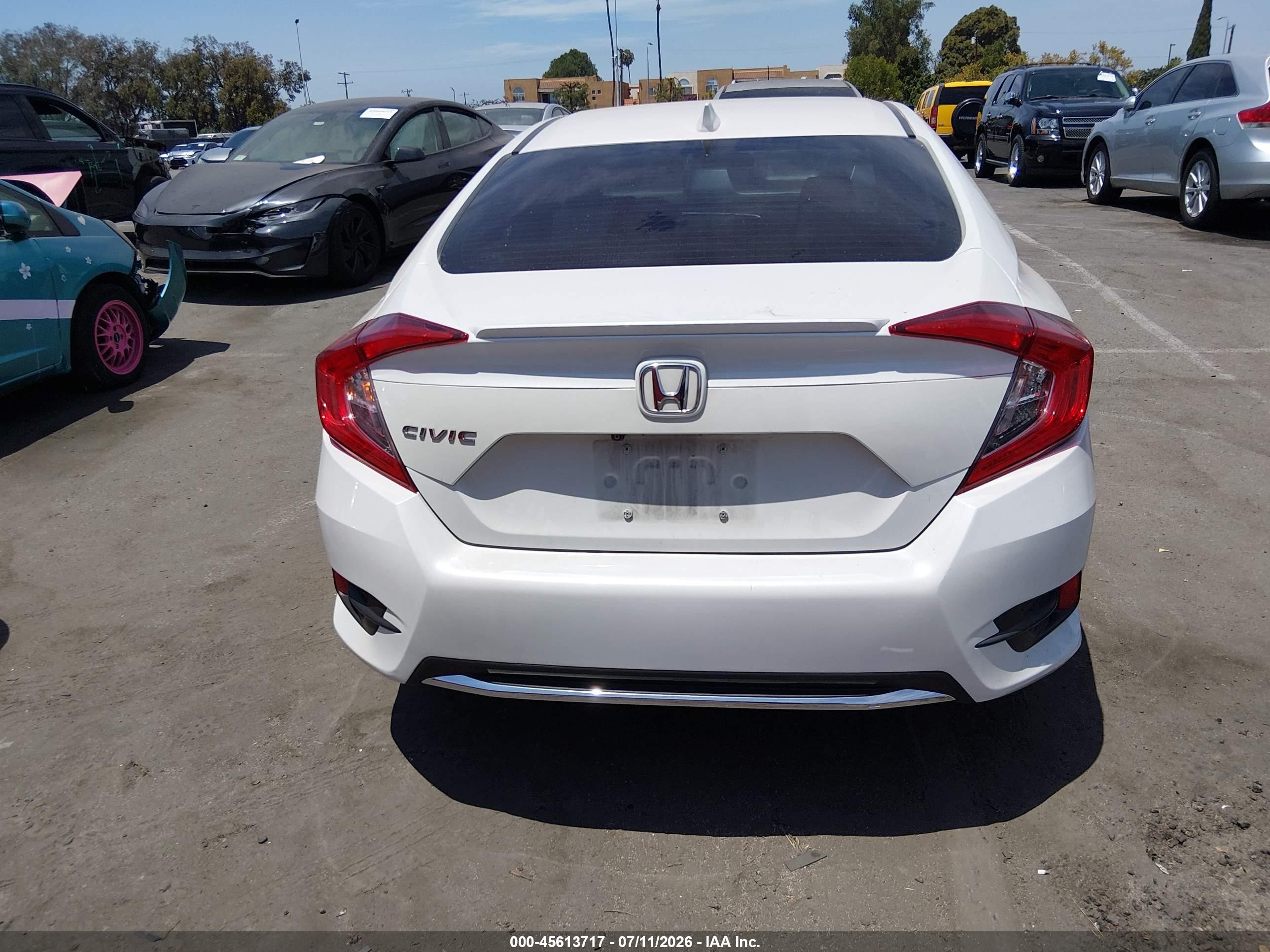 2020 Honda Civic Ex White vin: 19XFC1F36LE204788