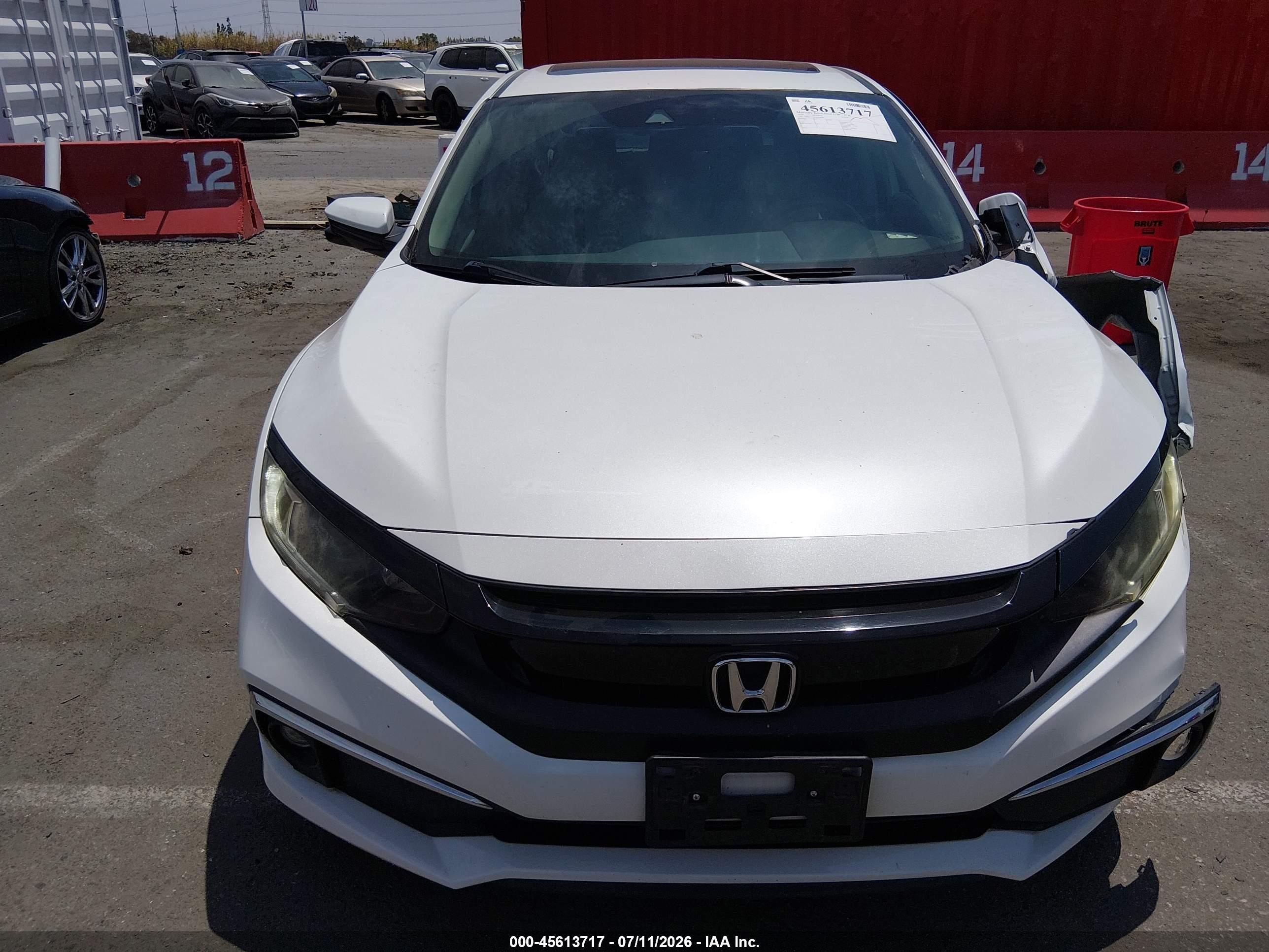 2020 Honda Civic Ex White vin: 19XFC1F36LE204788