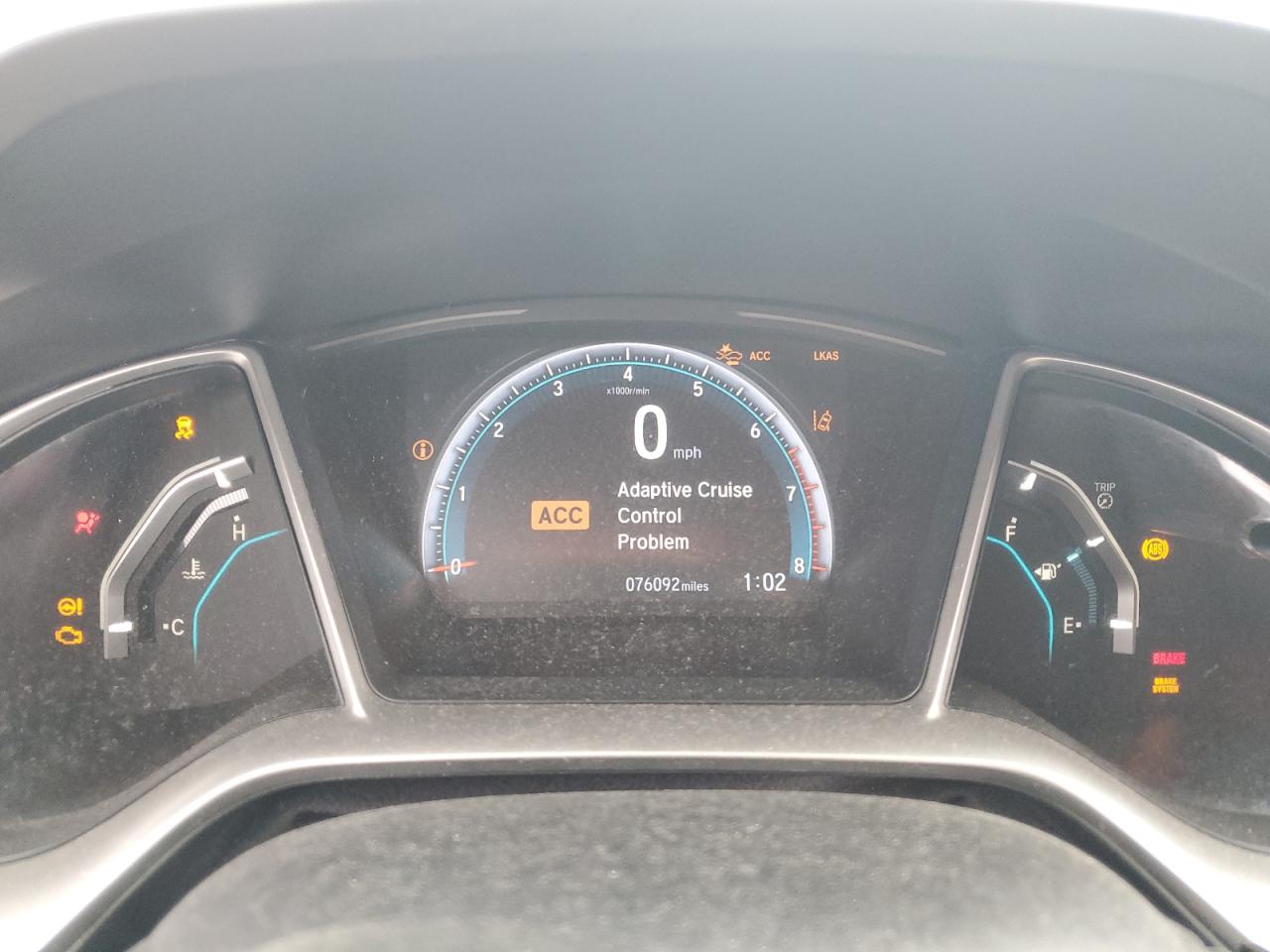 2020 Honda Civic Ex White vin: 19XFC1F37LE007077 Damage: Warning Light - Engine, On, Unacceptable