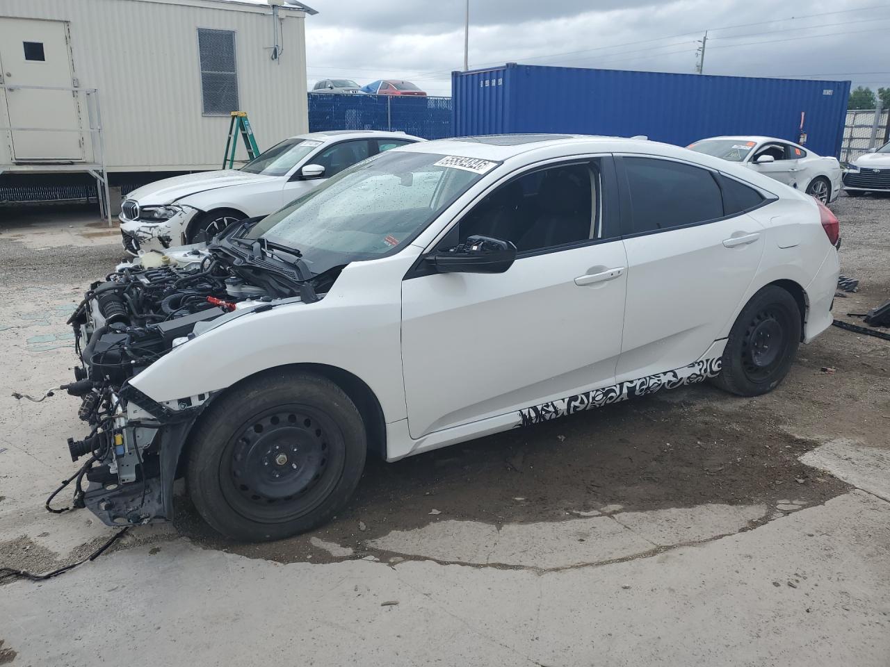 2020 Honda Civic Ex White vin: 19XFC1F37LE007077 Damage: Lf Mirror Cover, Broken, Replacement Required