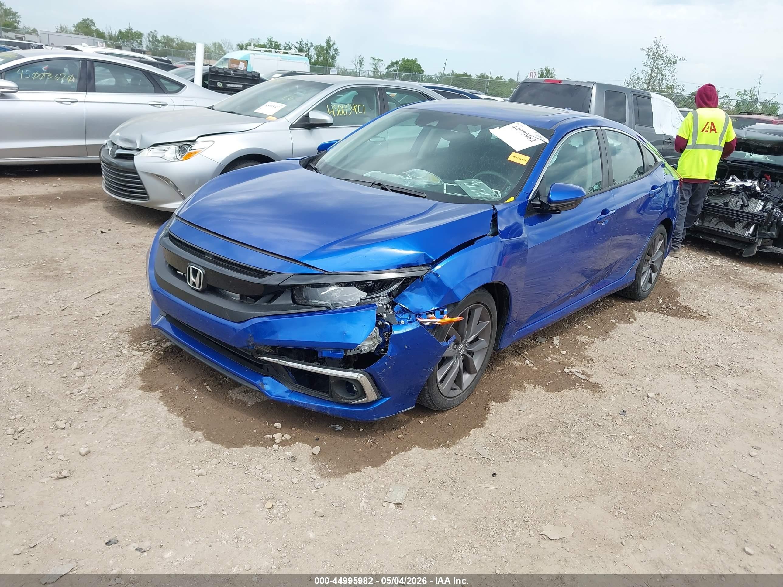 2021 Honda Civic Ex Синий vin: 19XFC1F37ME009378