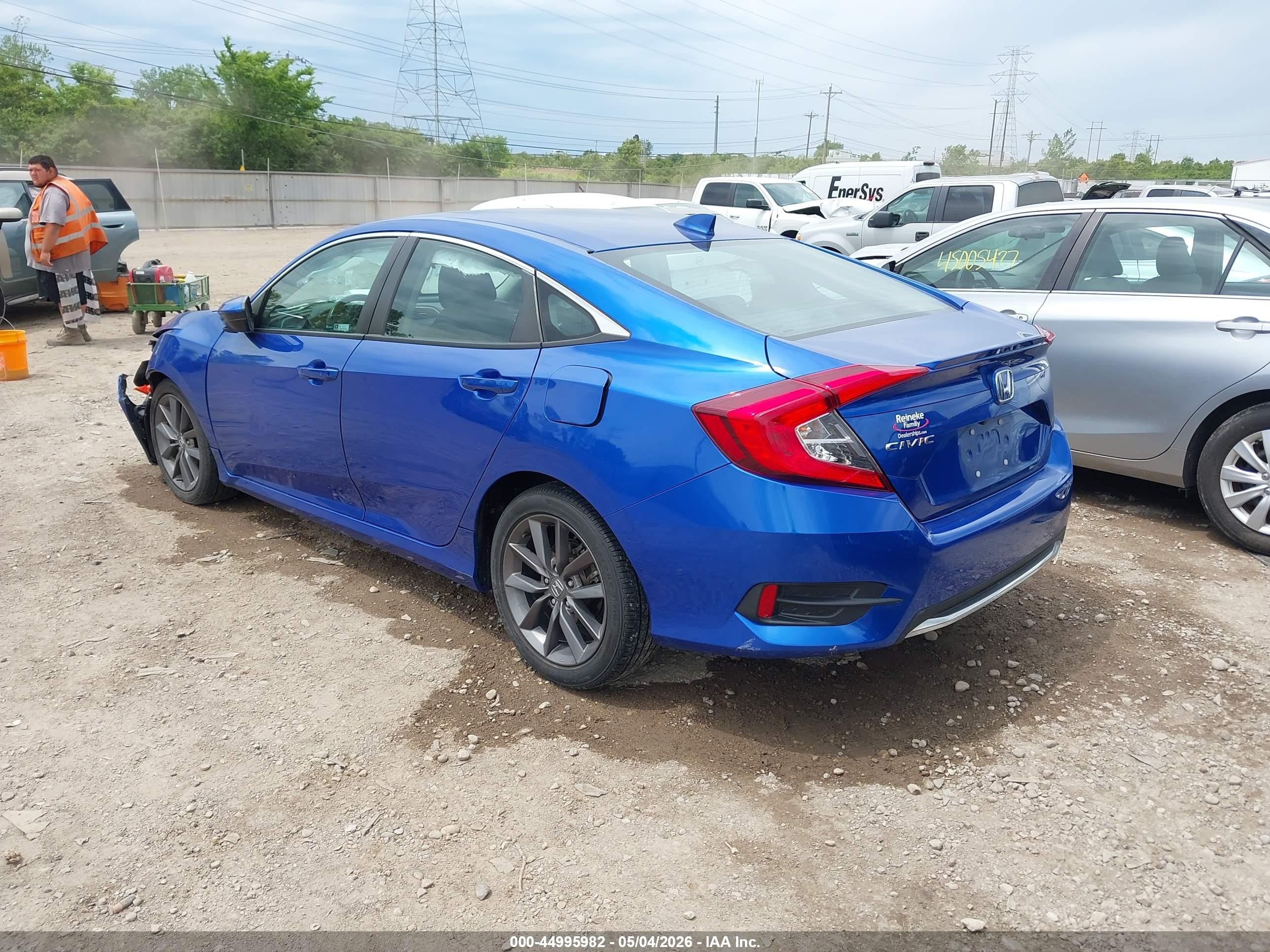 2021 Honda Civic Ex Синий vin: 19XFC1F37ME009378