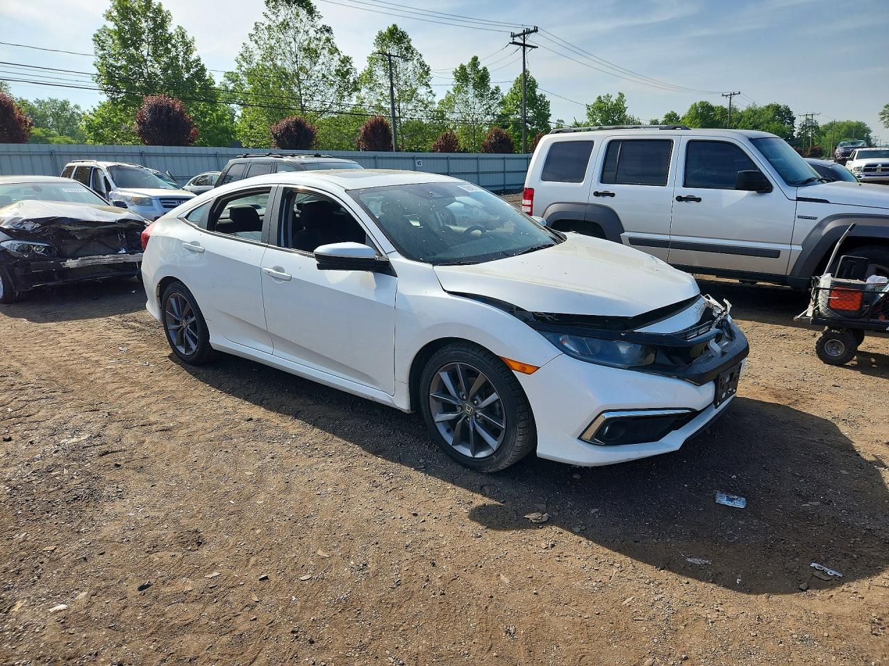 2019 Honda Civic Ex White vin: 19XFC1F38KE201003