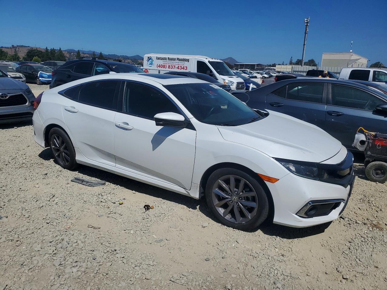 2019 Honda Civic Ex White vin: 19XFC1F38KE213748