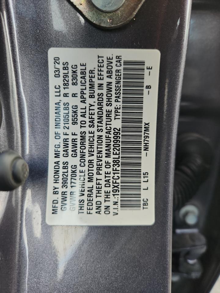 2020 Honda Civic Ex Charcoal vin: 19XFC1F38LE209992