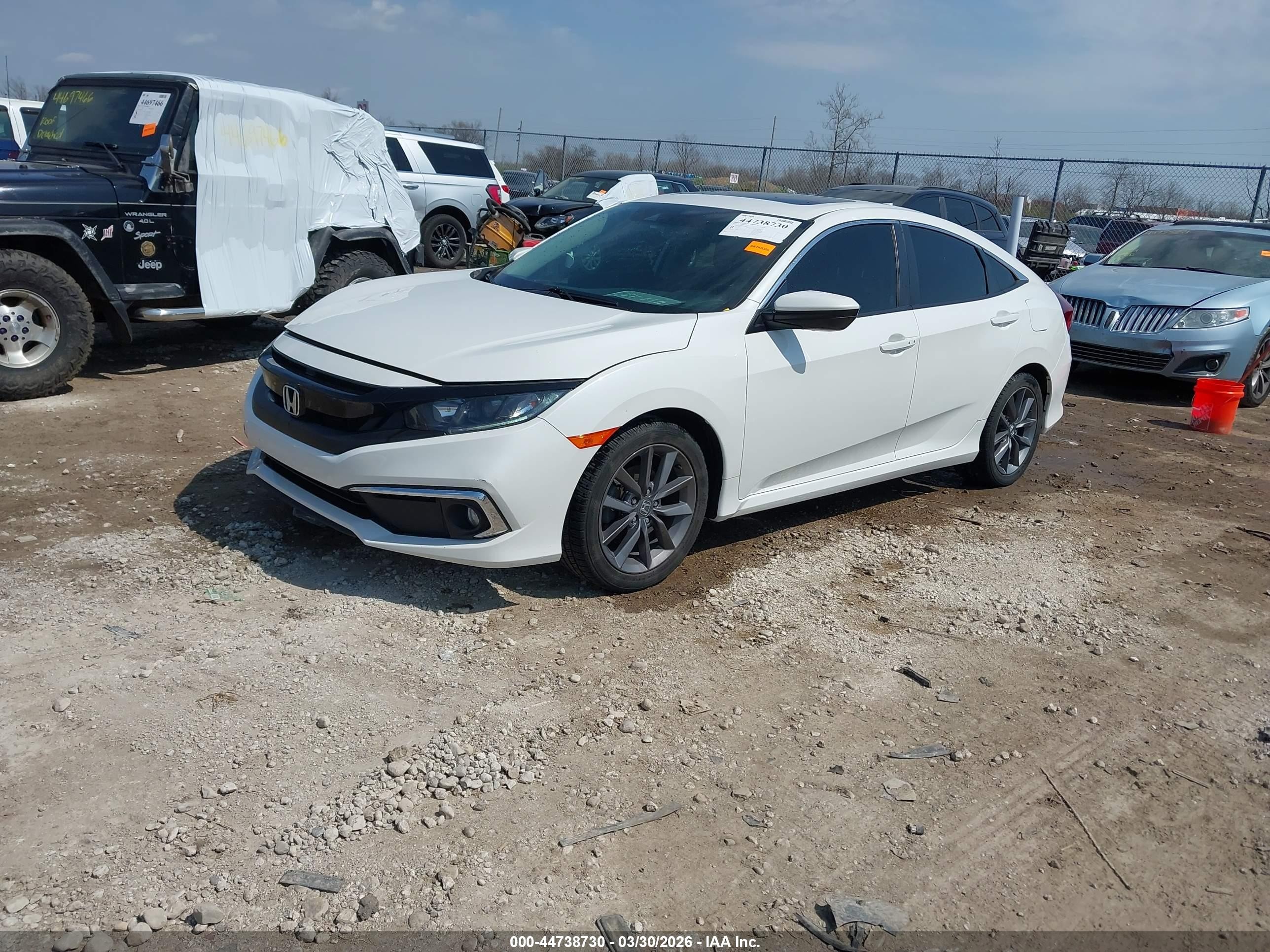 2019 Honda Civic Ex-l White vin: 19XFC1F74KE000251