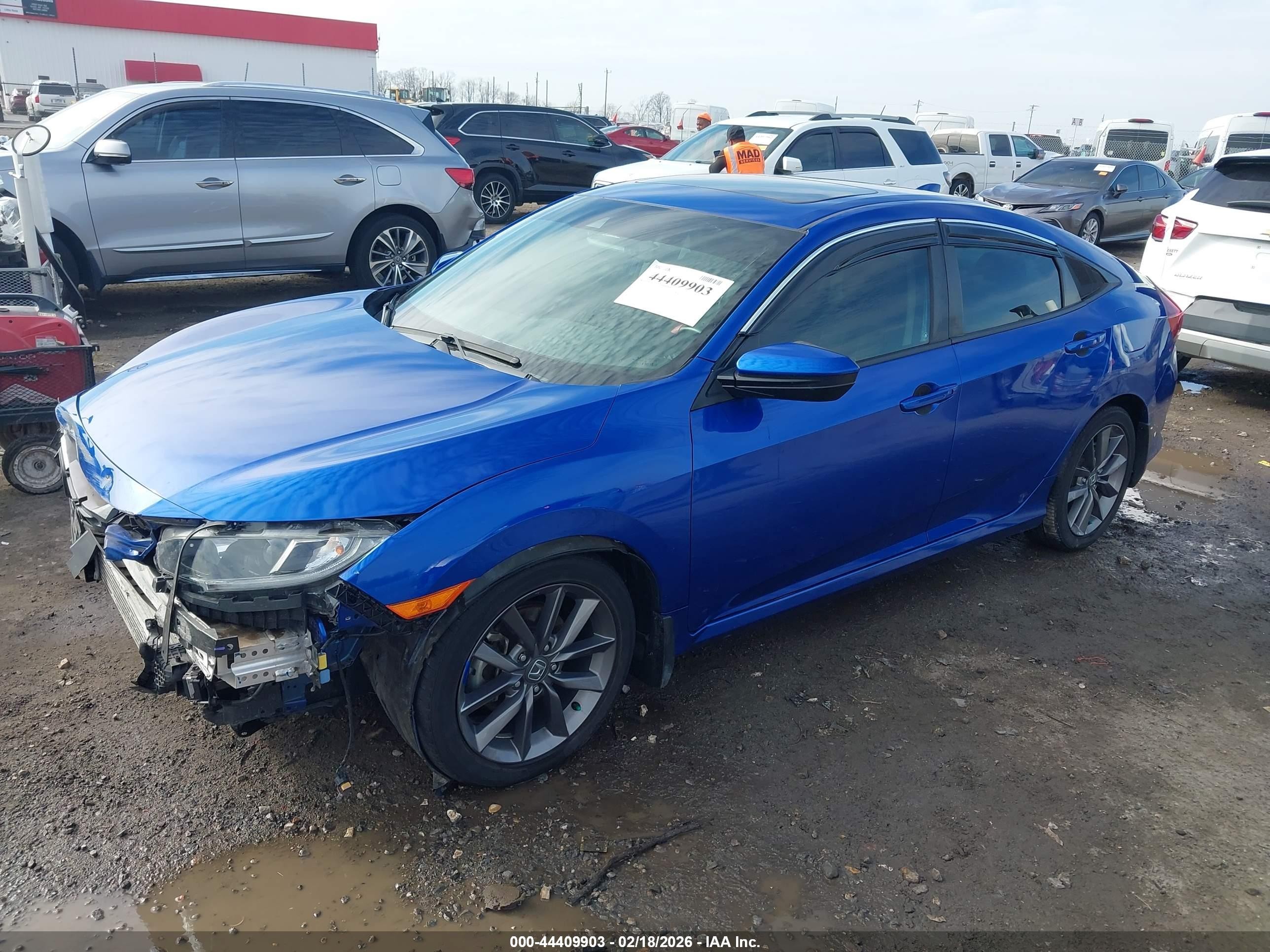 2021 Honda Civic Ex-l Blue vin: 19XFC1F76ME005700