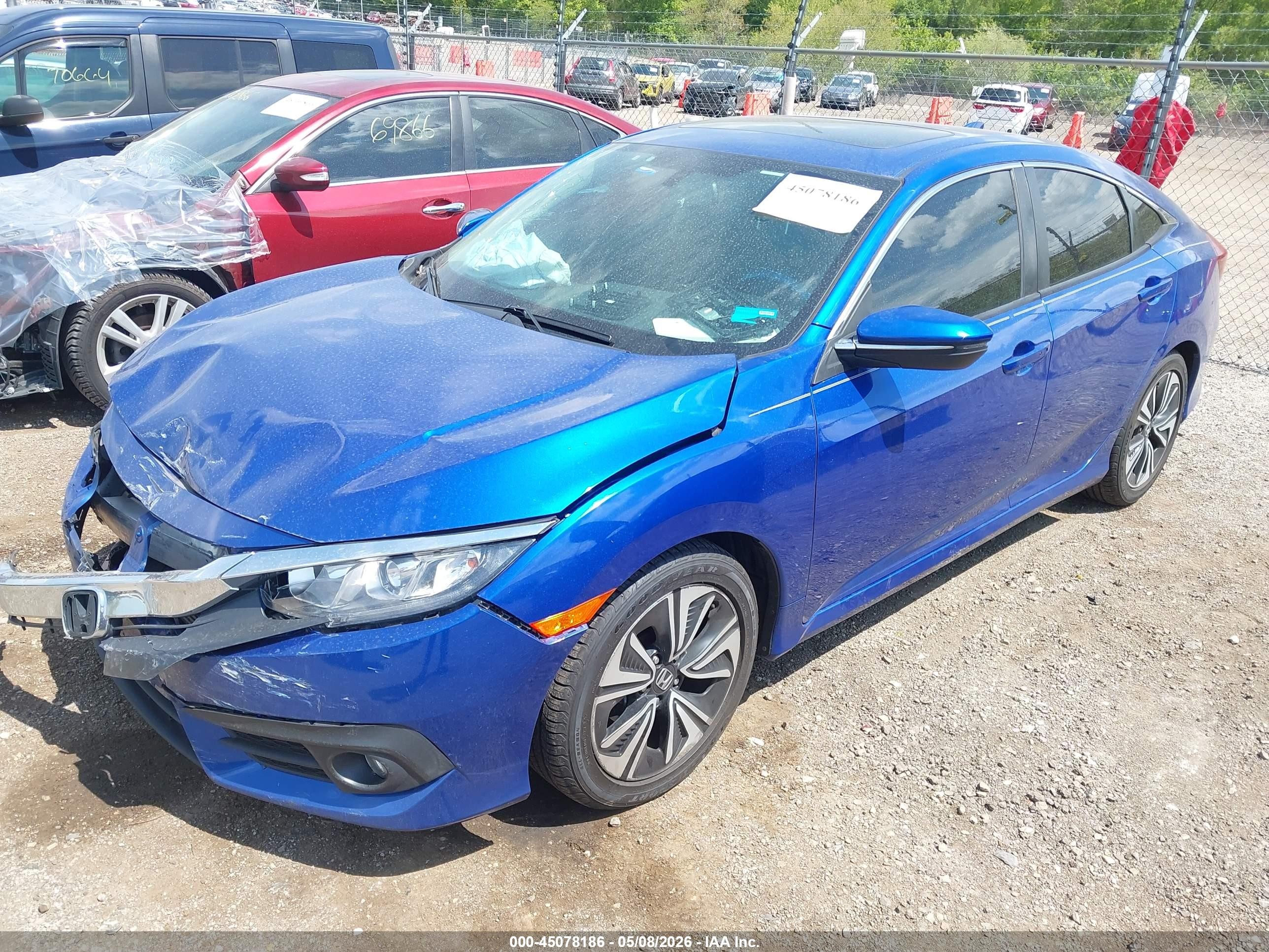 2016 Honda Civic Ex-l Blue vin: 19XFC1F77GE022087