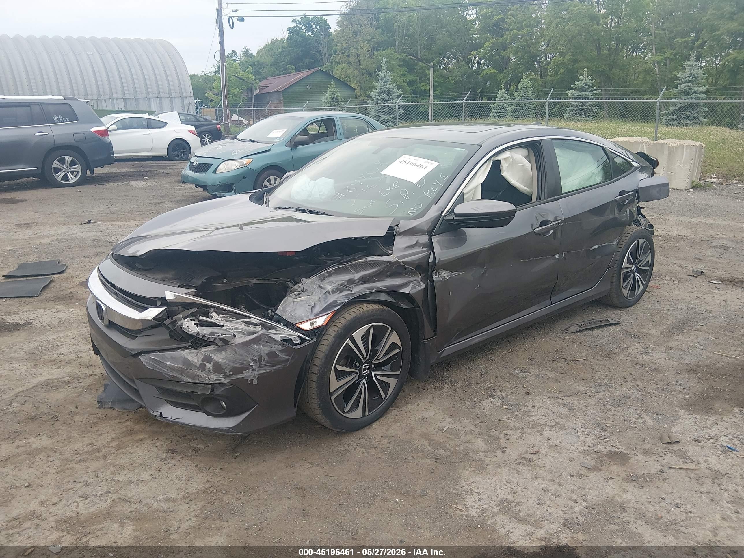 2017 Honda Civic Ex-l Gray vin: 19XFC1F7XHE215142