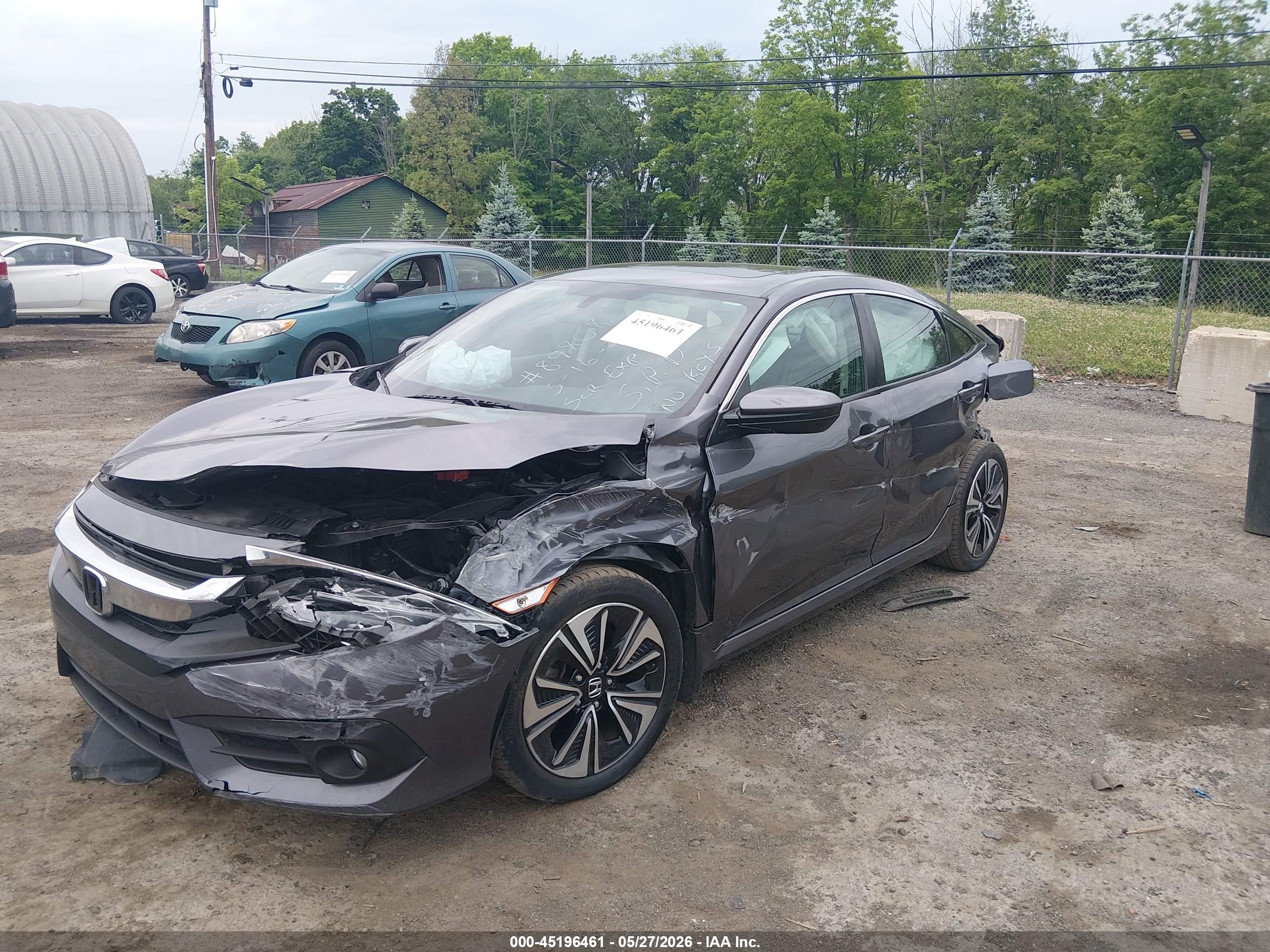 2017 Honda Civic Ex-l Gray vin: 19XFC1F7XHE215142