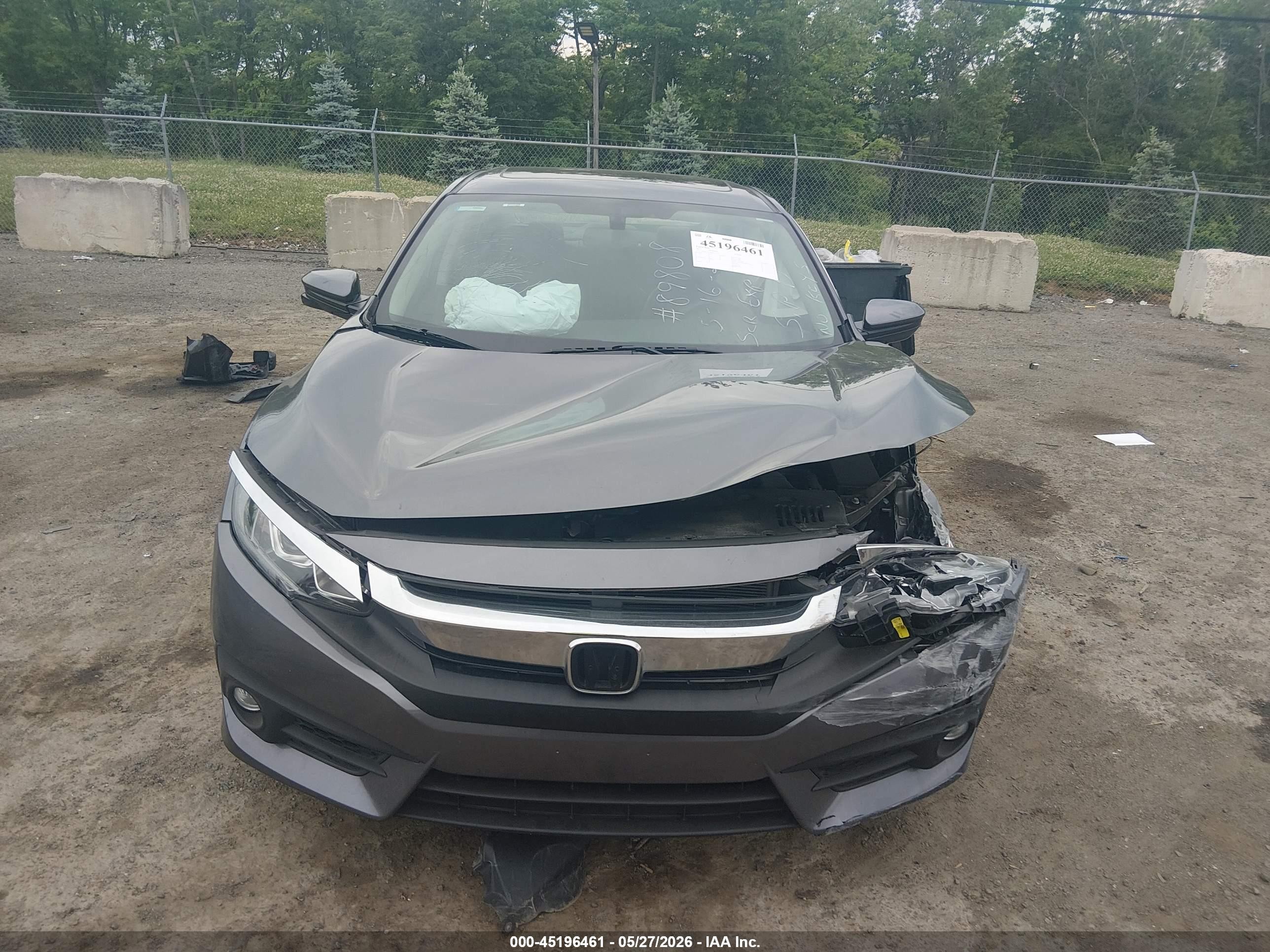 2017 Honda Civic Ex-l Gray vin: 19XFC1F7XHE215142