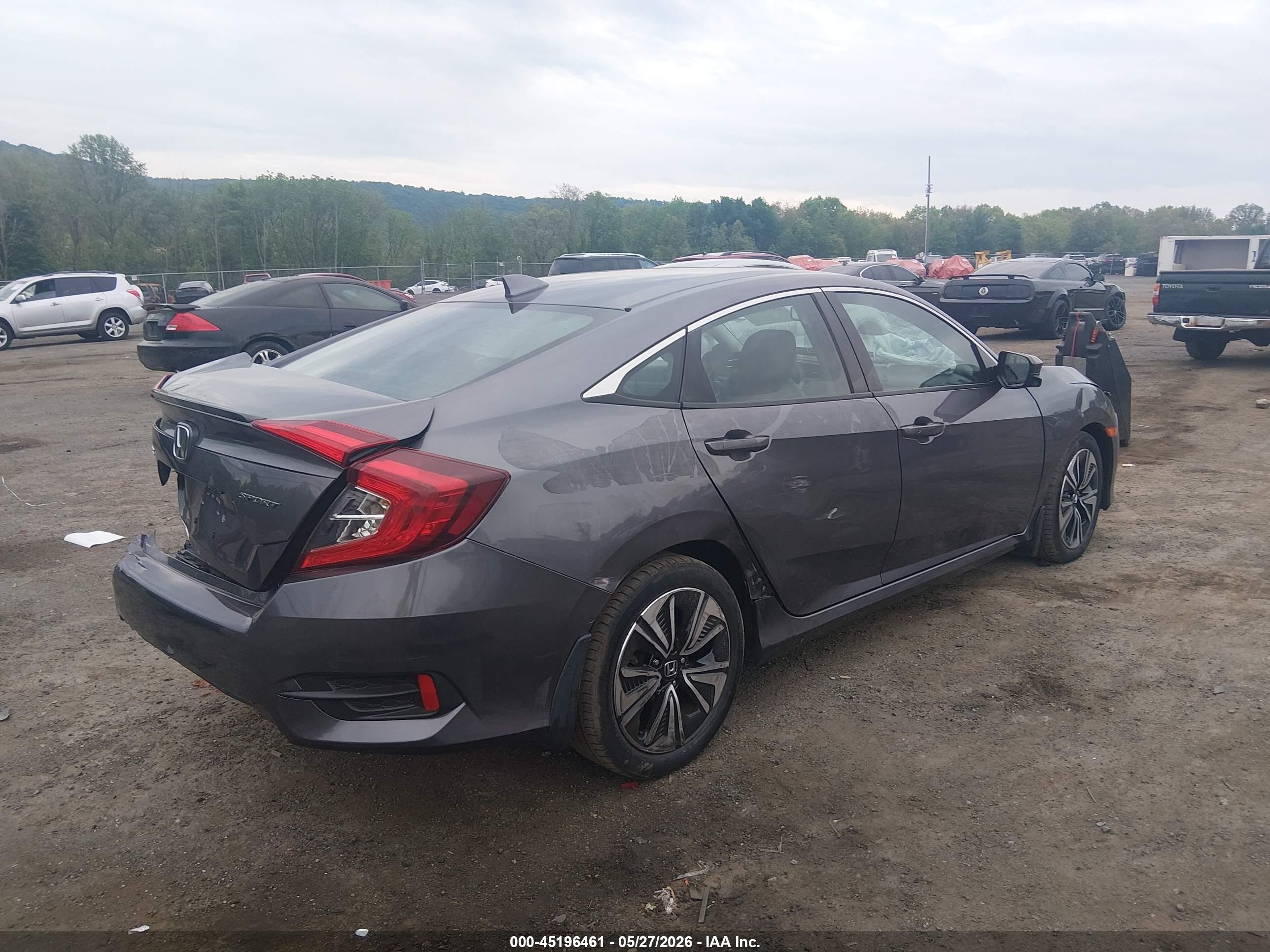 2017 Honda Civic Ex-l Gray vin: 19XFC1F7XHE215142