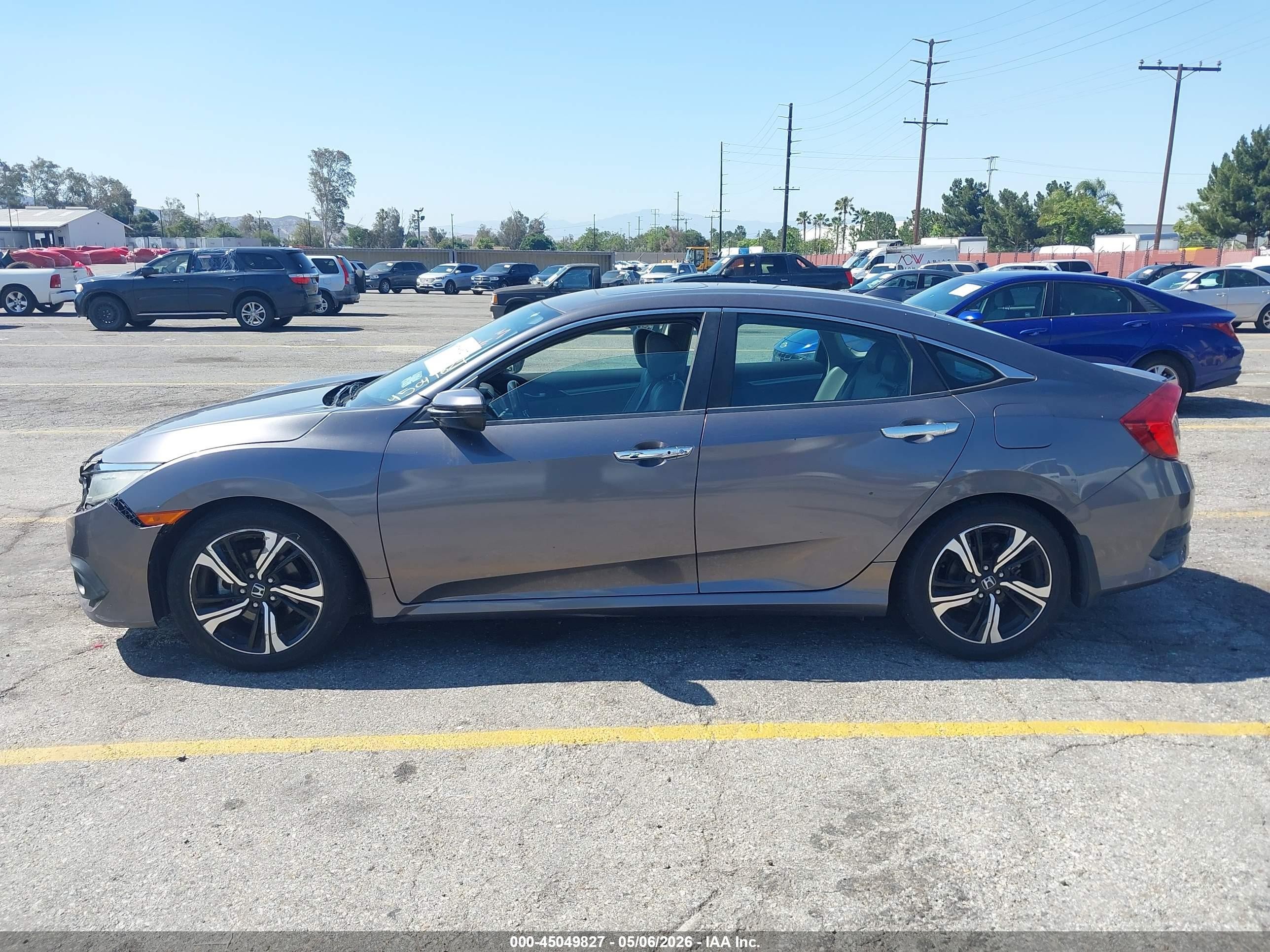 2016 Honda Civic Touring Серый vin: 19XFC1F93GE202832