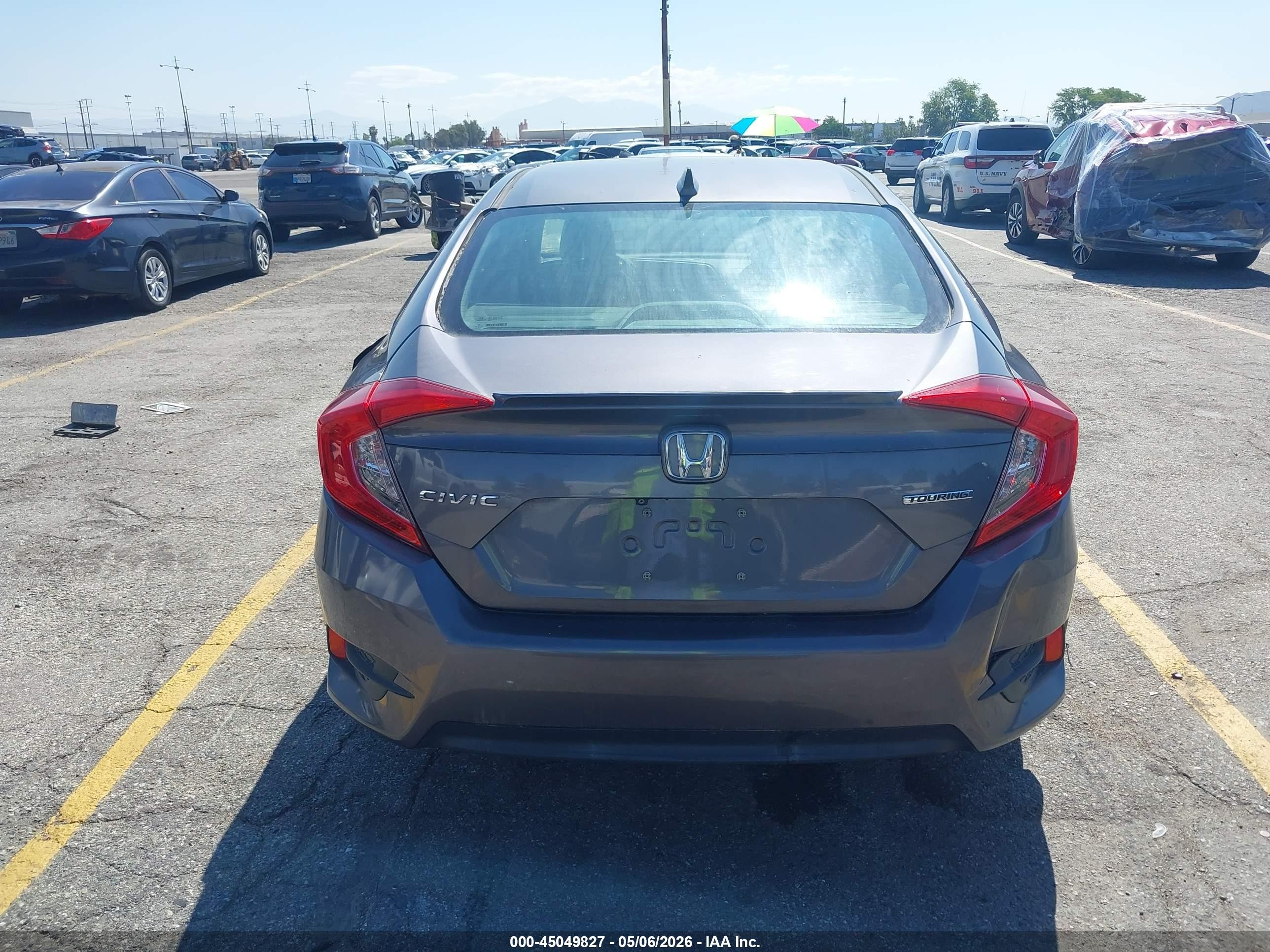 2016 Honda Civic Touring Серый vin: 19XFC1F93GE202832