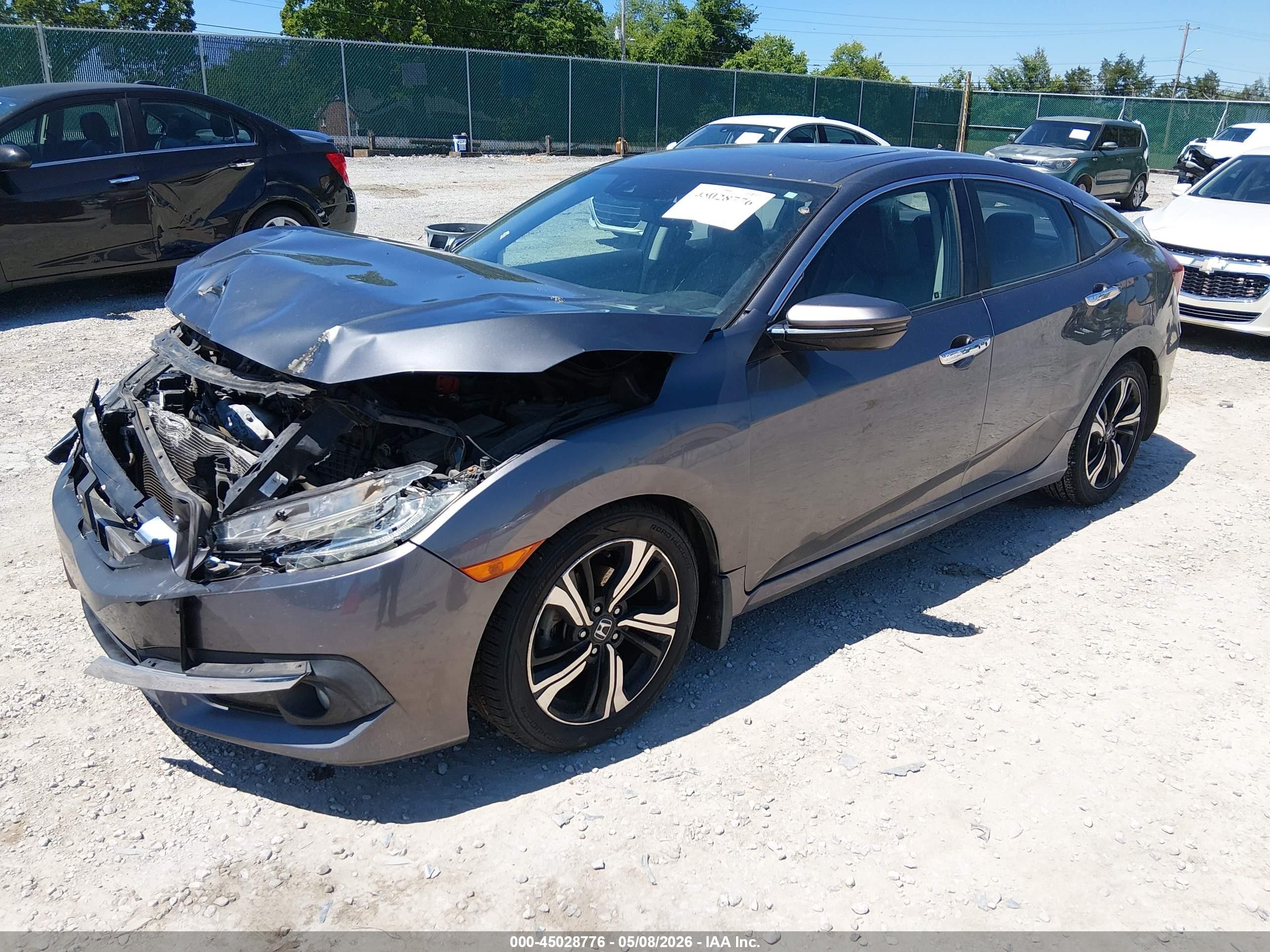 2017 Honda Civic Touring Gray vin: 19XFC1F97HE015420