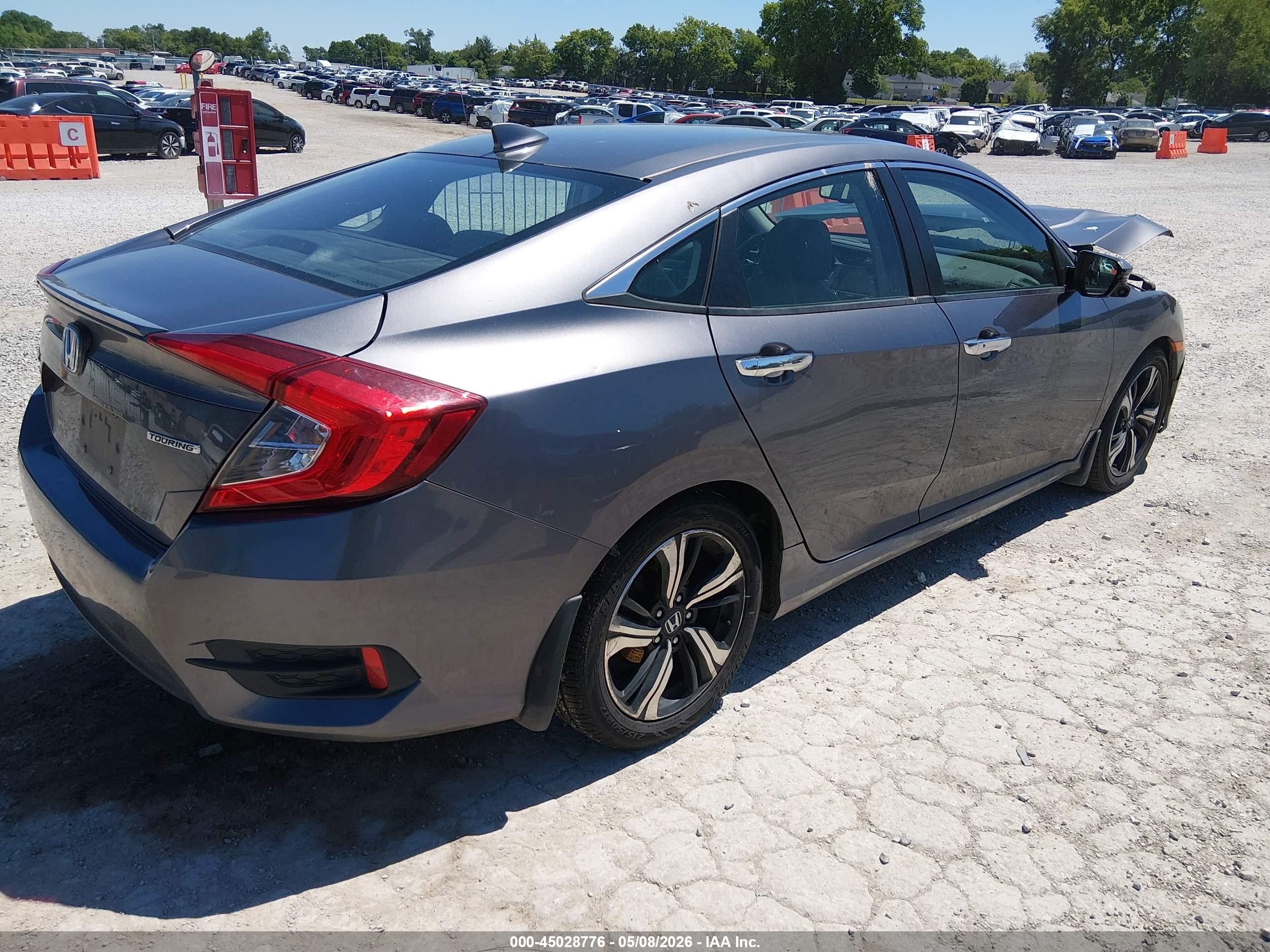 2017 Honda Civic Touring Gray vin: 19XFC1F97HE015420