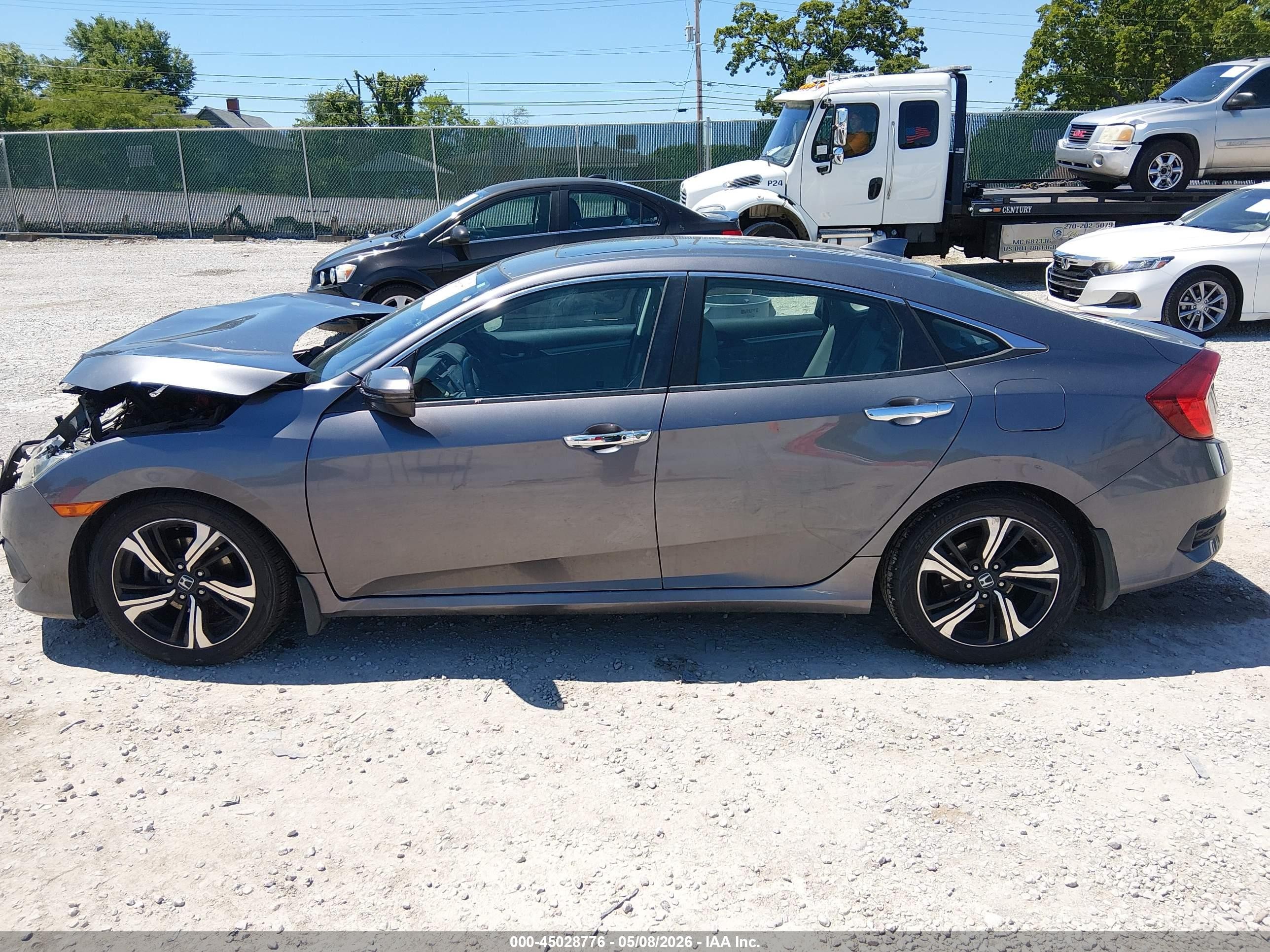 2017 Honda Civic Touring Gray vin: 19XFC1F97HE015420