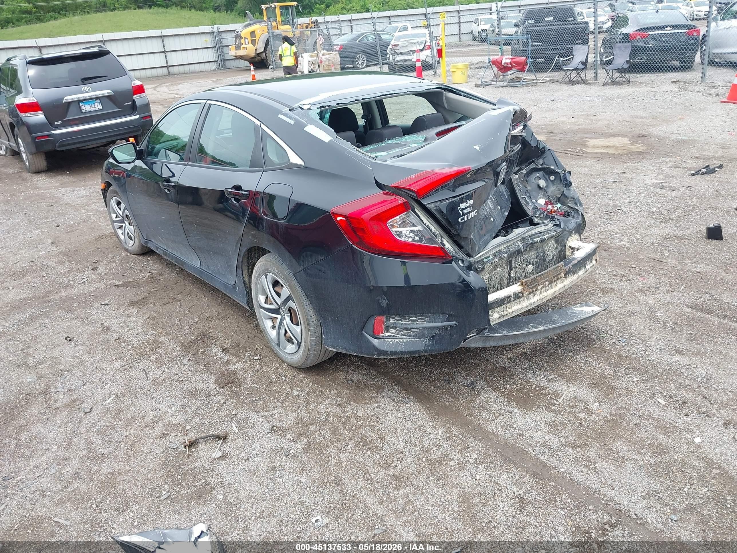 2017 Honda Civic Lx Black vin: 19XFC2E59HE013849