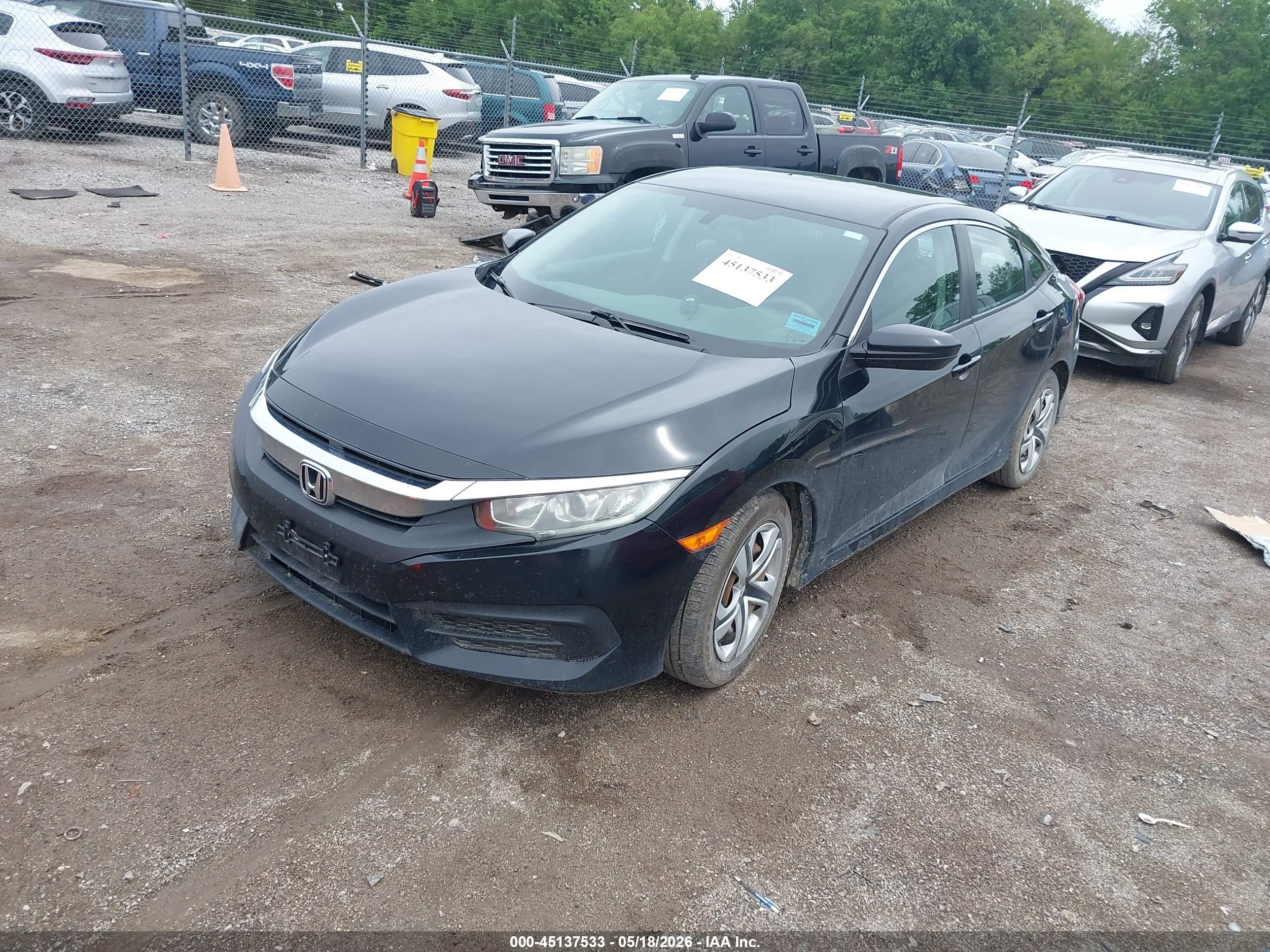 2017 Honda Civic Lx Black vin: 19XFC2E59HE013849