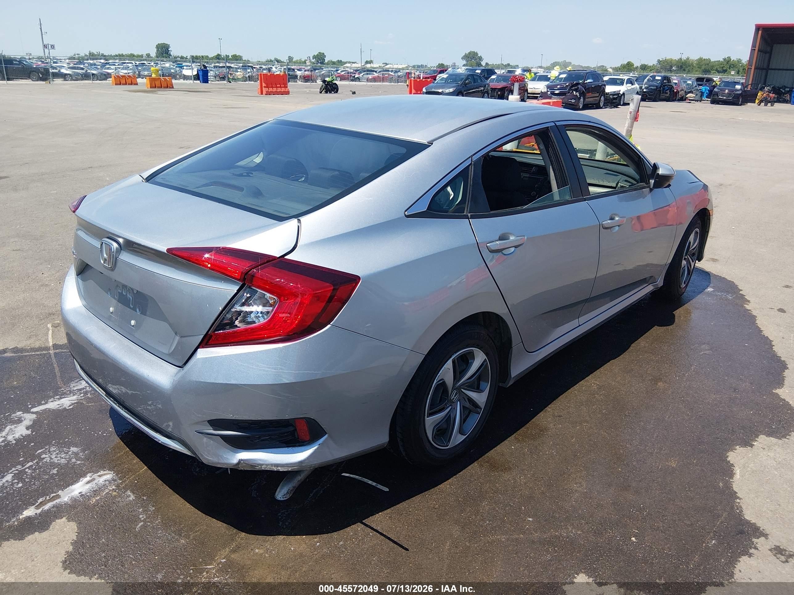 2020 Honda Civic Lx Silver vin: 19XFC2E6XLE001047