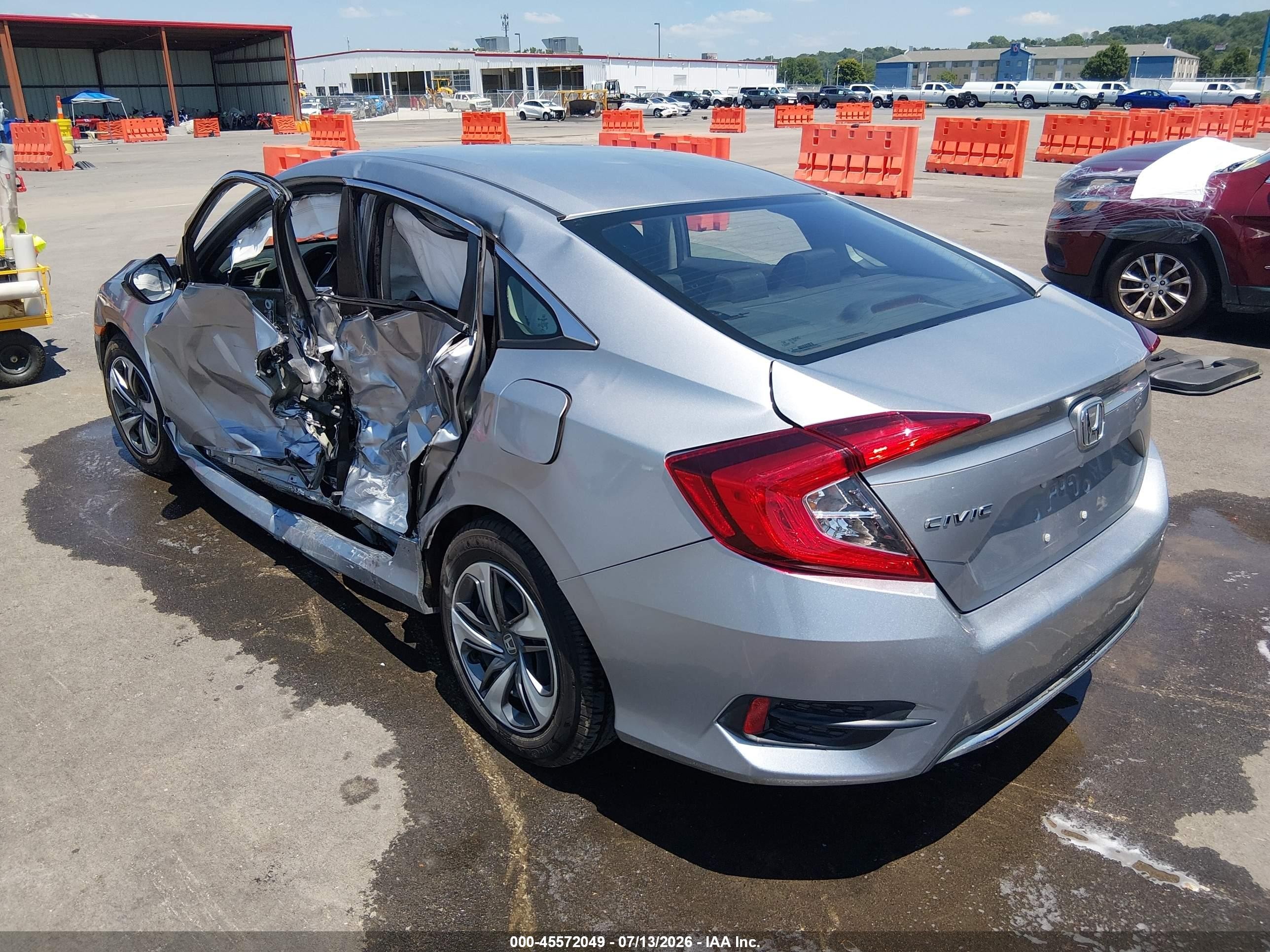 2020 Honda Civic Lx Silver vin: 19XFC2E6XLE001047