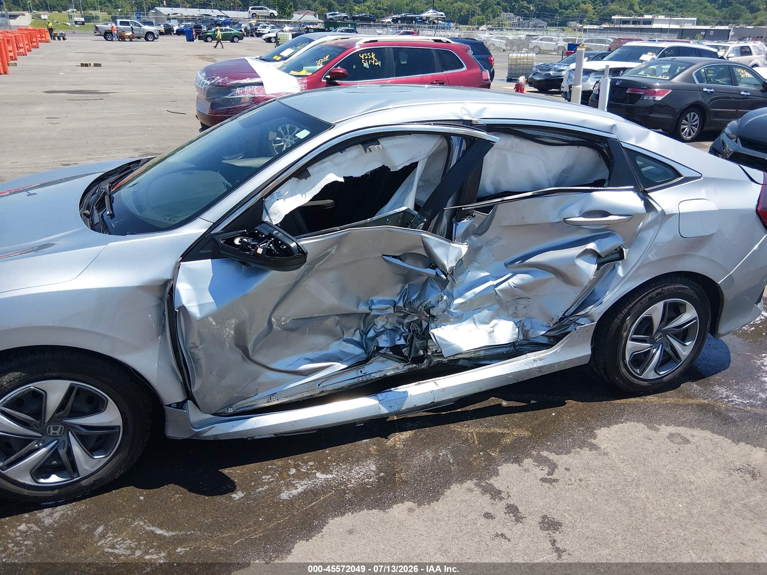 2020 Honda Civic Lx Silver vin: 19XFC2E6XLE001047