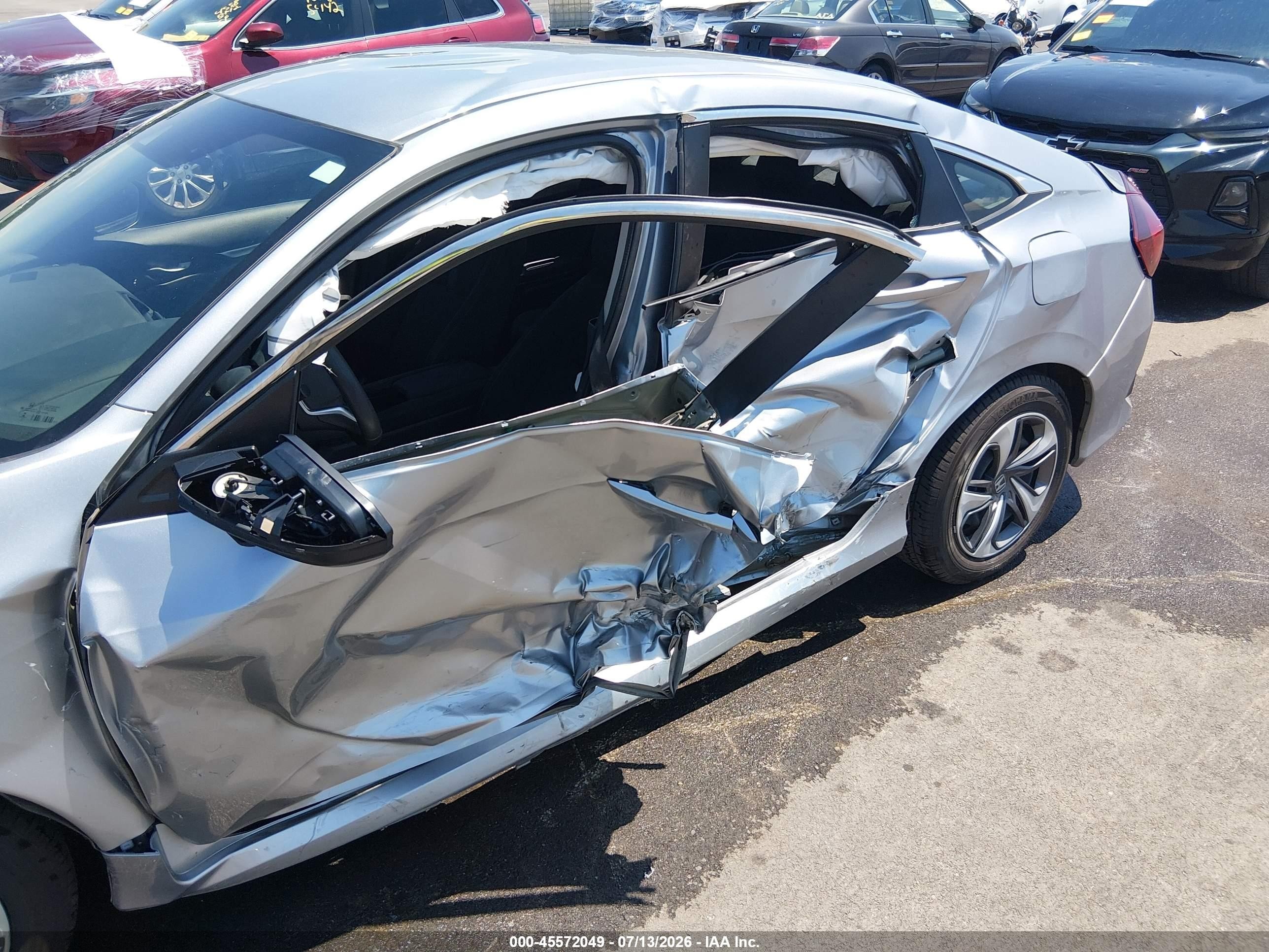 2020 Honda Civic Lx Silver vin: 19XFC2E6XLE001047