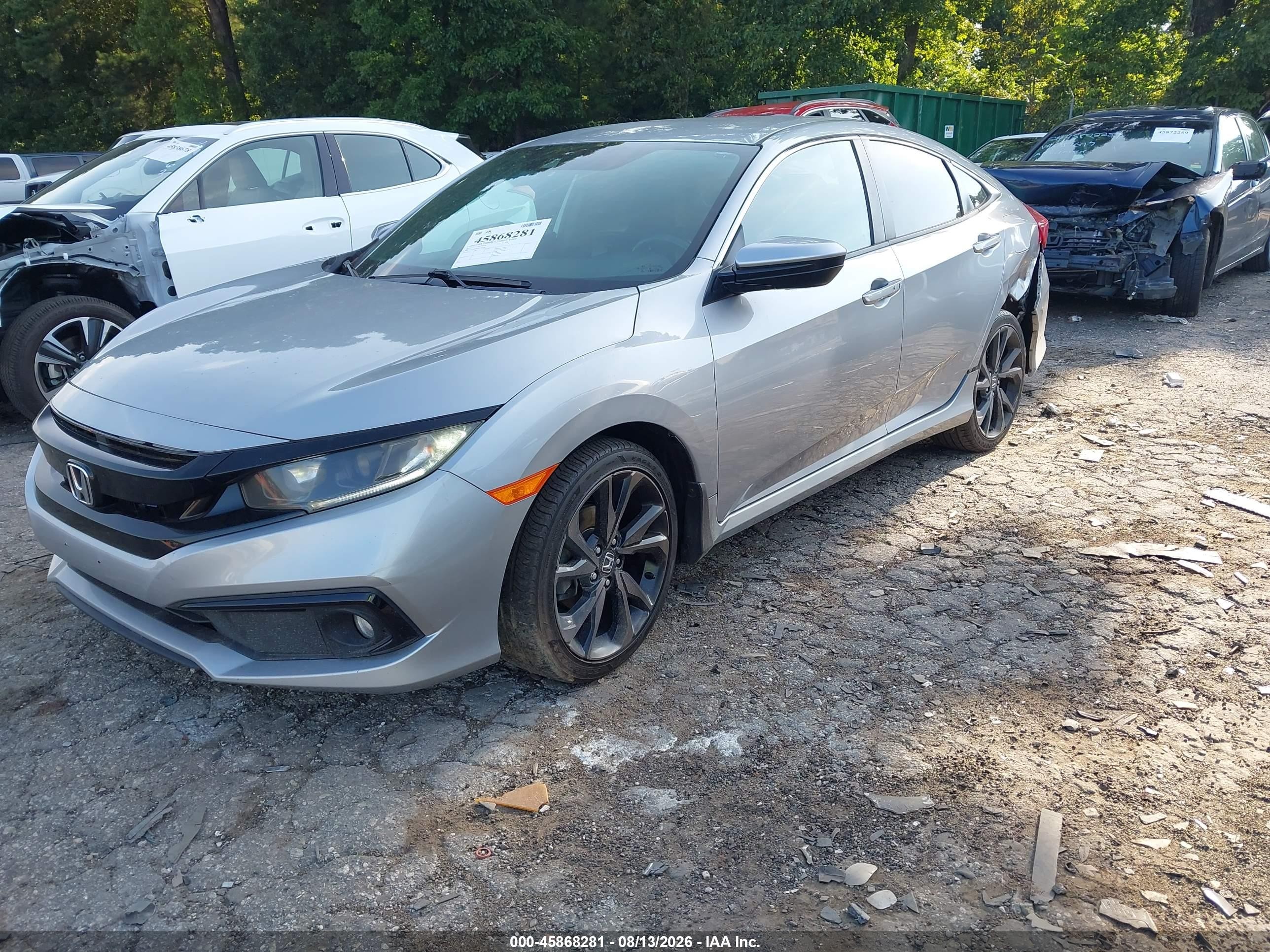 2019 Honda Civic Sport Silver vin: 19XFC2E81KE007190