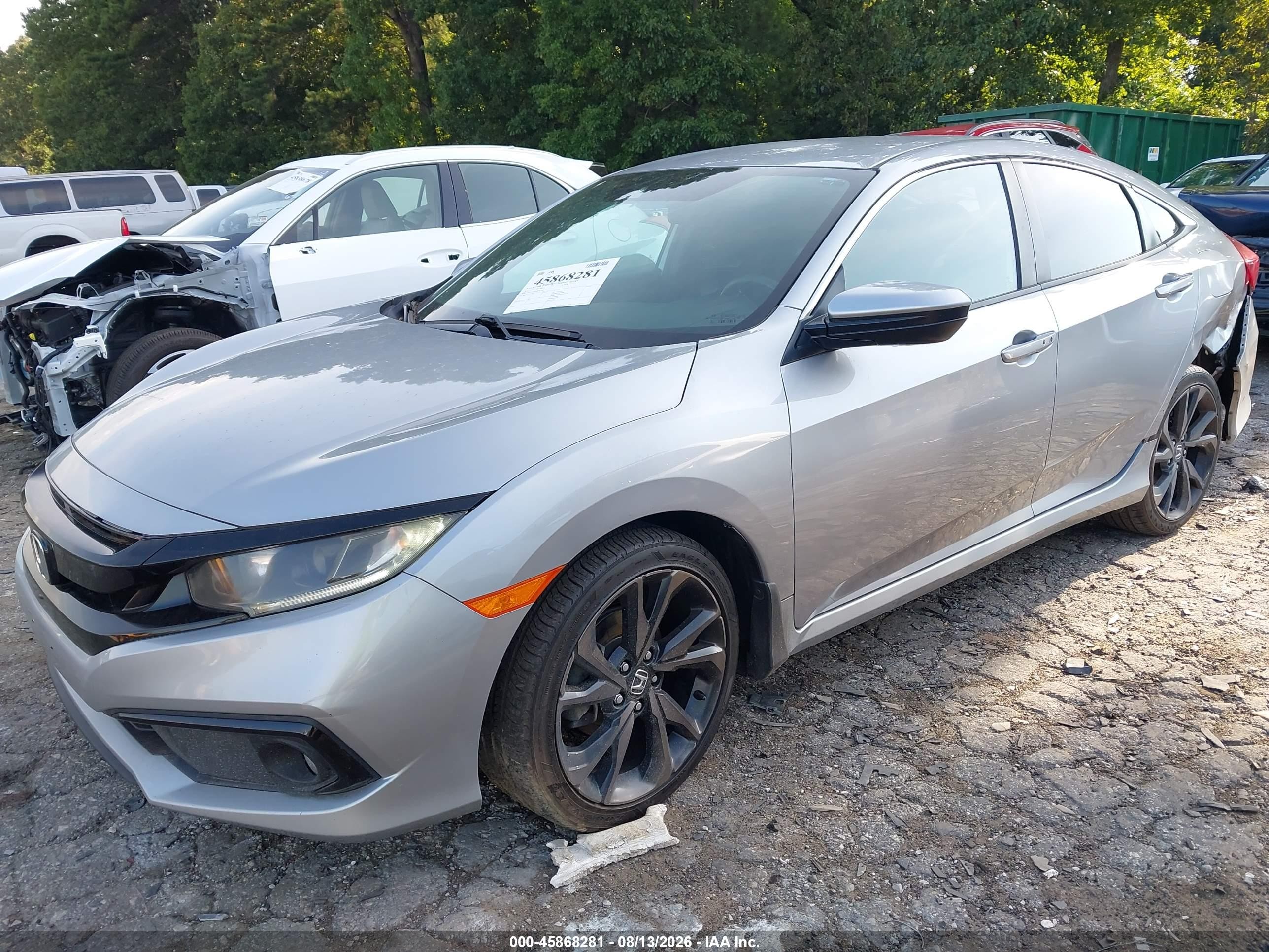 2019 Honda Civic Sport Silver vin: 19XFC2E81KE007190
