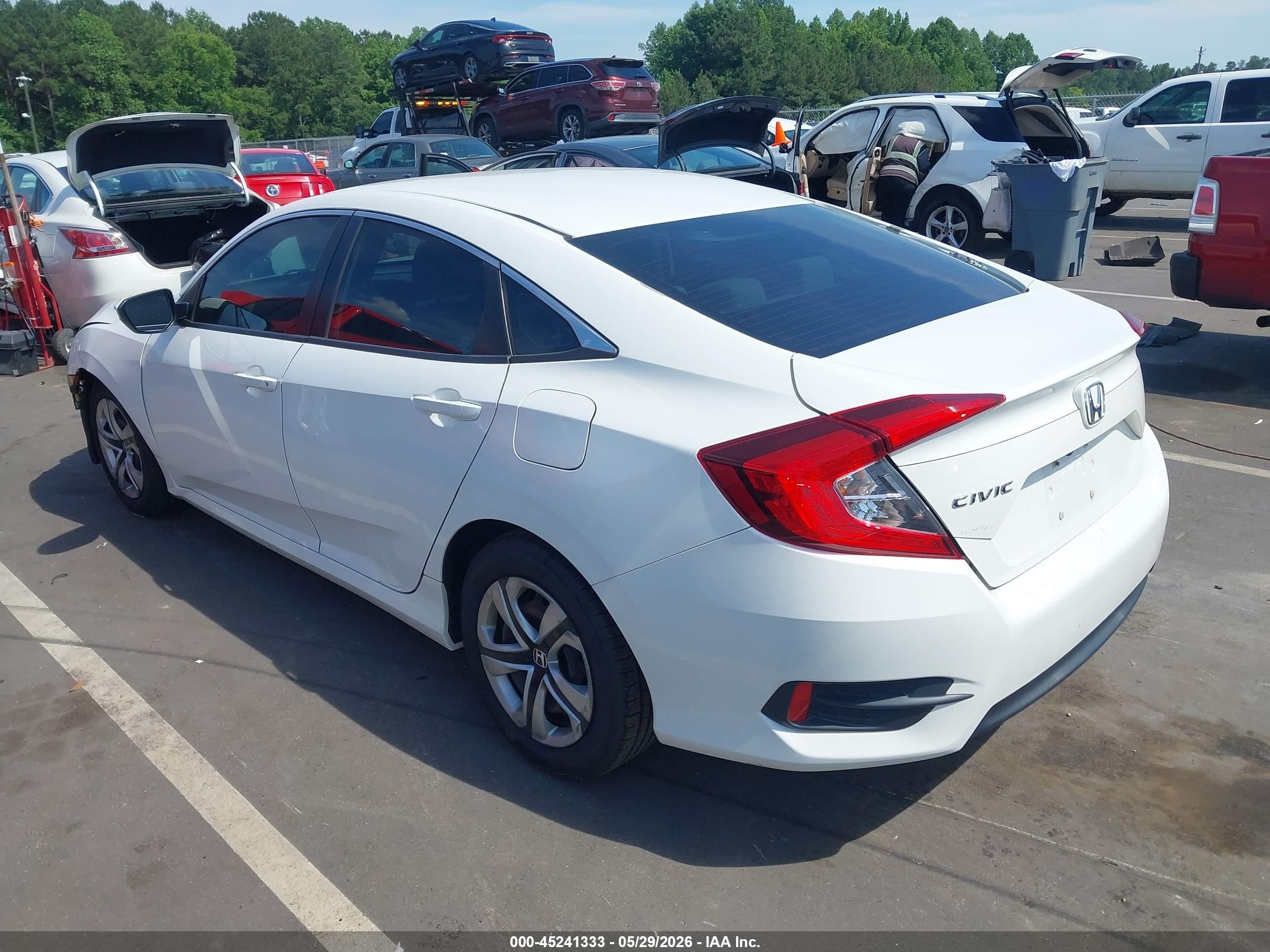 2016 Honda Civic Lx White vin: 19XFC2F51GE007878