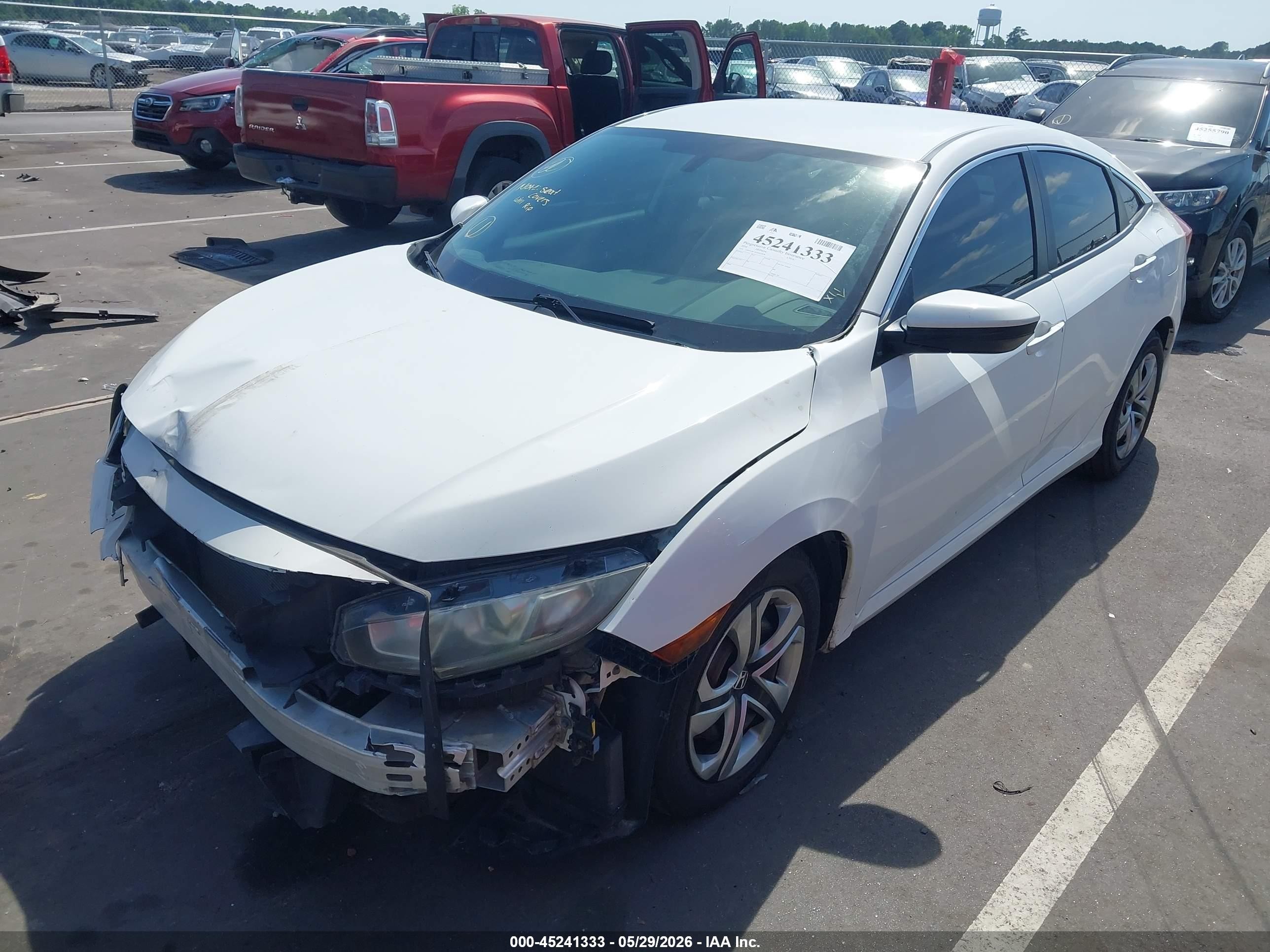 2016 Honda Civic Lx White vin: 19XFC2F51GE007878